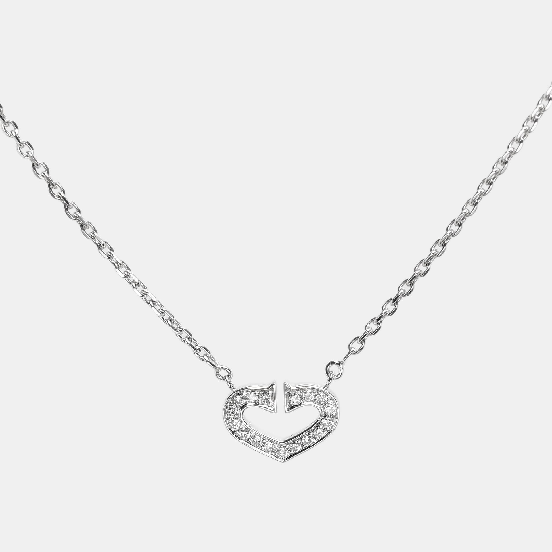 Cartier C de Cartier Heart 18k White Gold Necklace