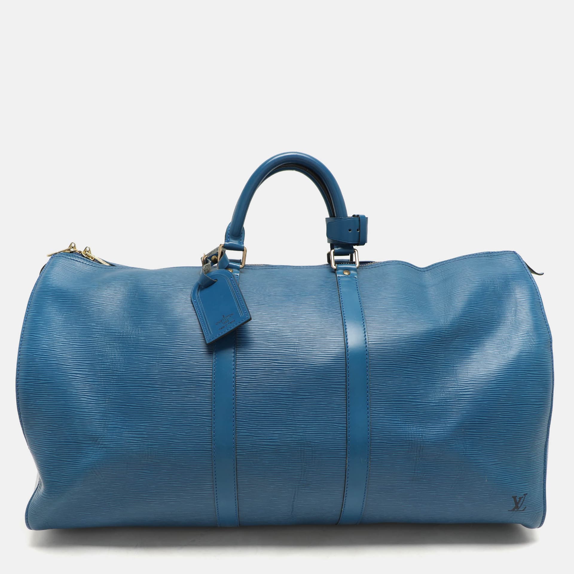Louis Vuitton Keepall Blue Epi Leather Duffel bags