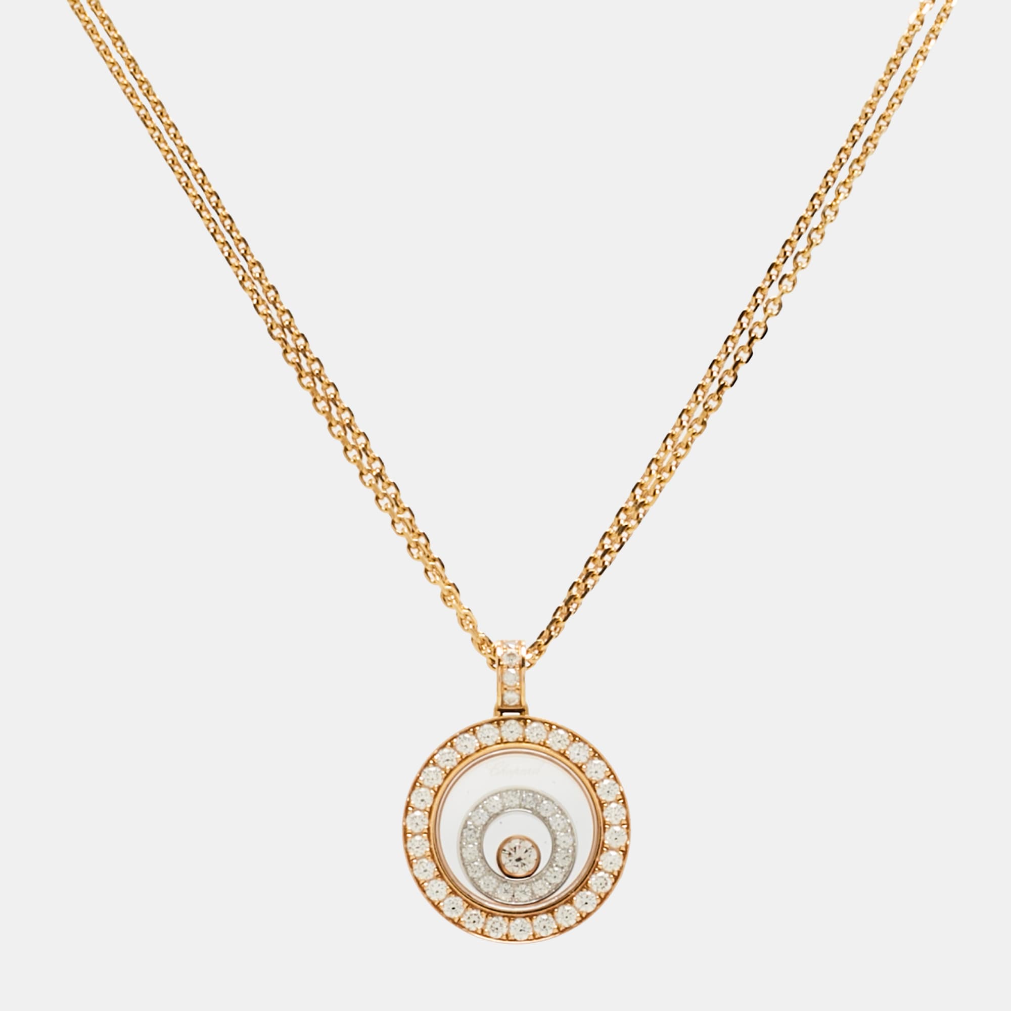 Chopard Happy Spirit Diamonds 18k Two Tone Gold Necklace