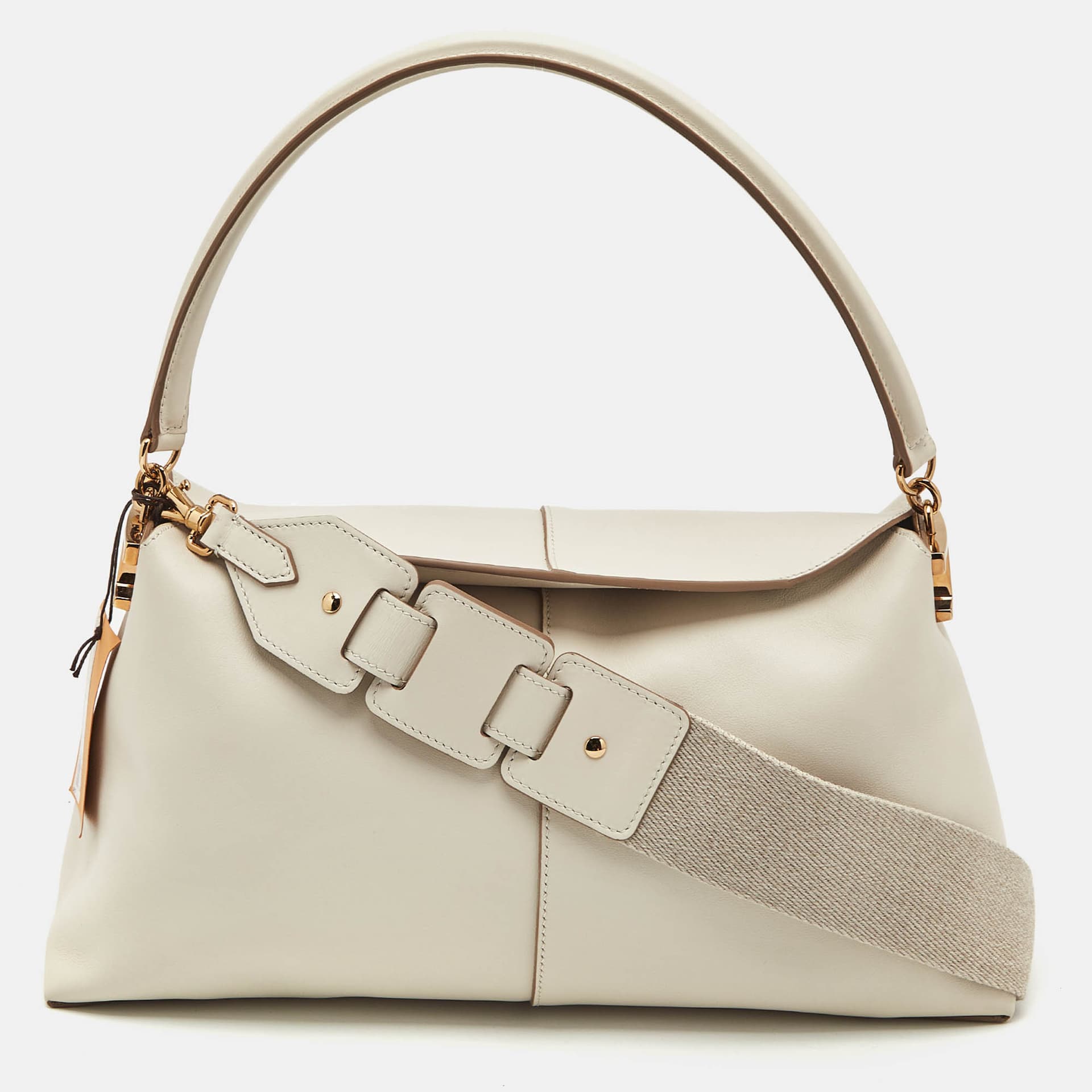 Tod's Off White Leather Small T Case Shoulder Bag