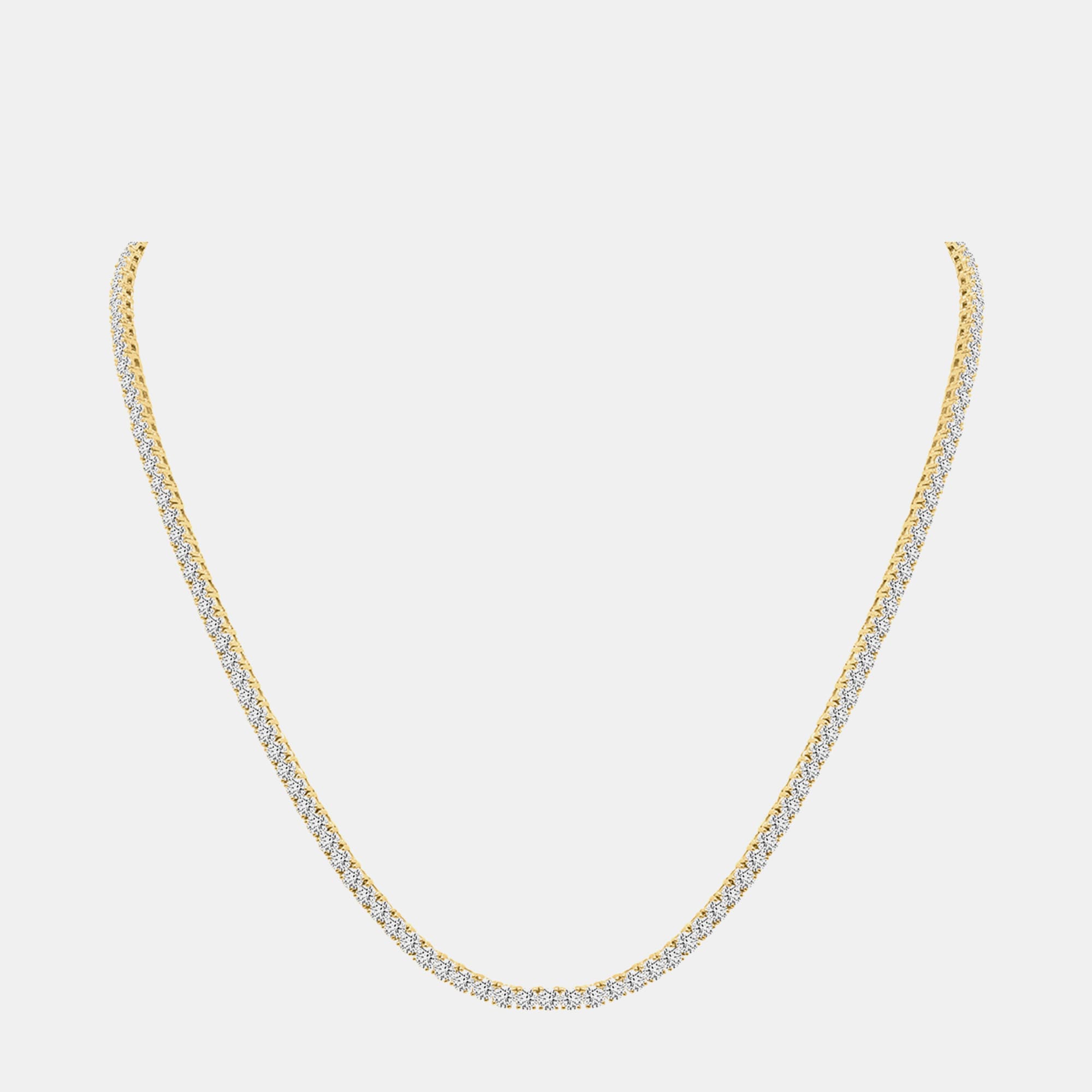 14K Yellow Gold Lab Grown Diamond Straight Line Necklace 18 inches (25.00 Ct)