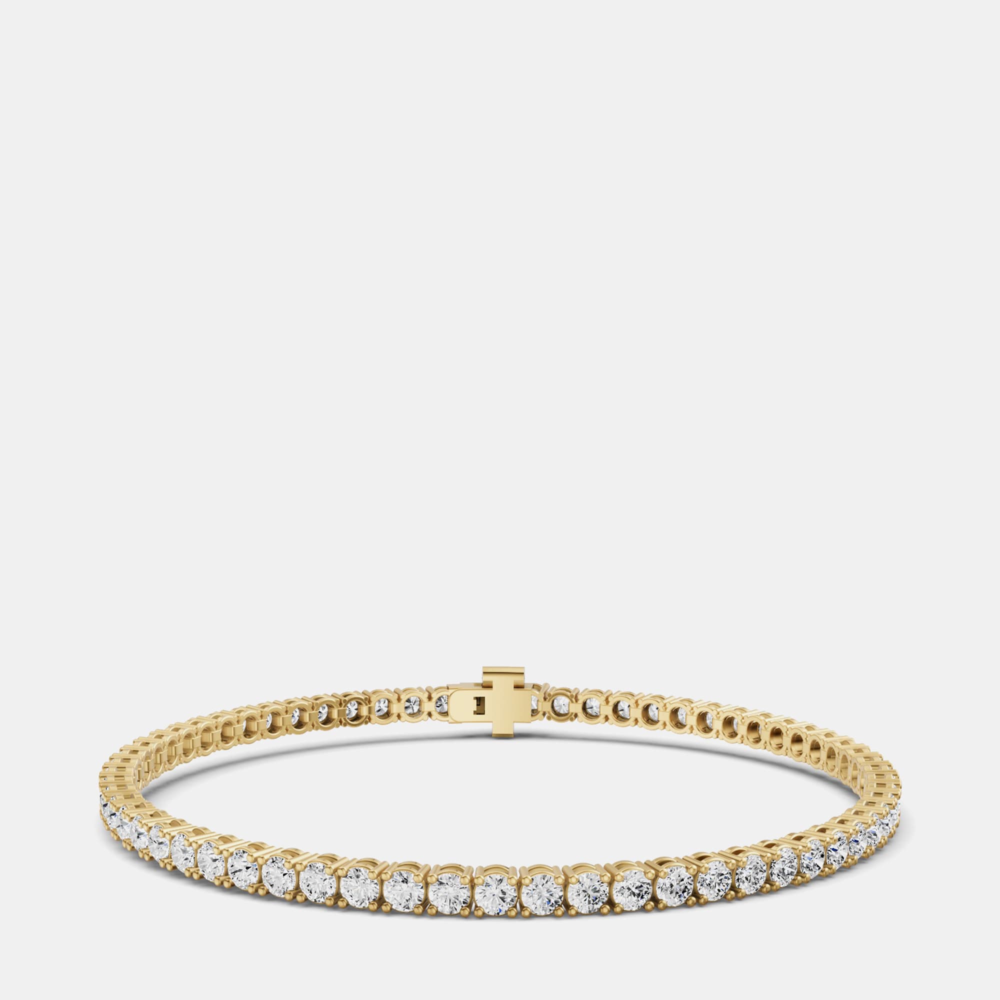 14K Yellow Gold Lab Grown Diamond Lightweight Bracelet 7 Inches (20 Ct)