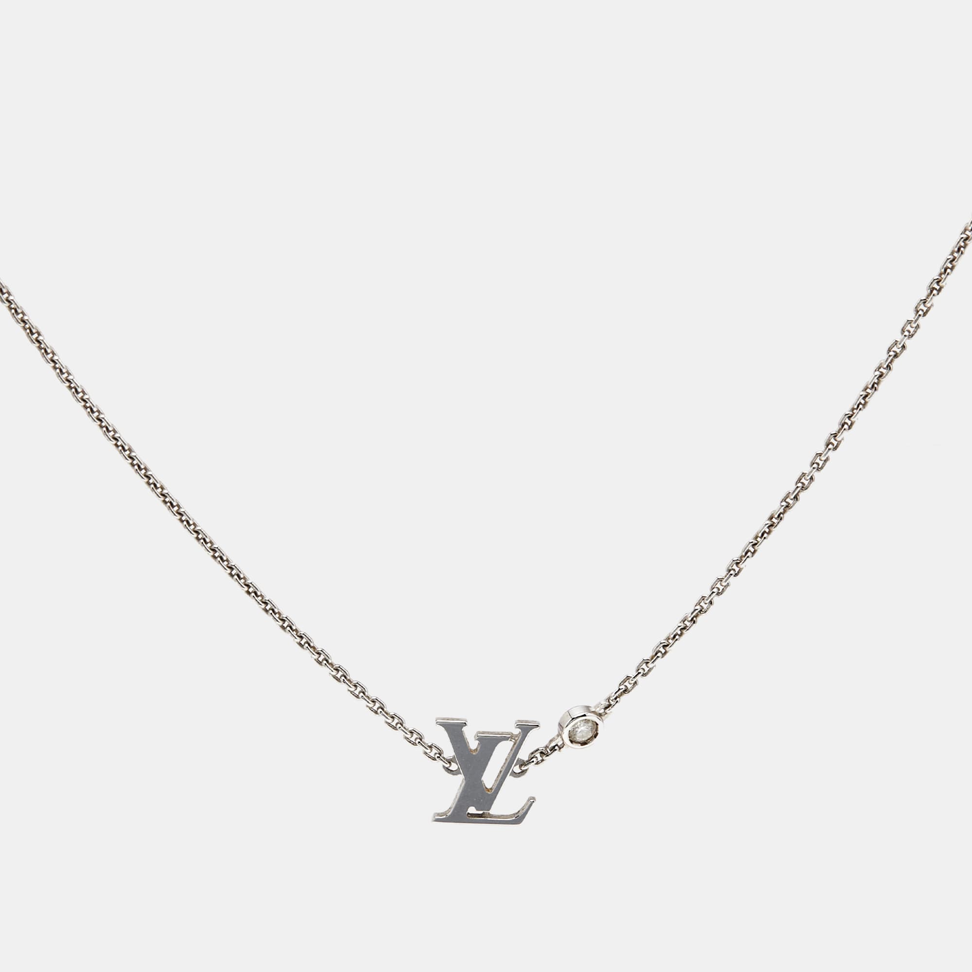 Louis Vuitton Idylle Blossom Diamond 18k White Gold Necklace