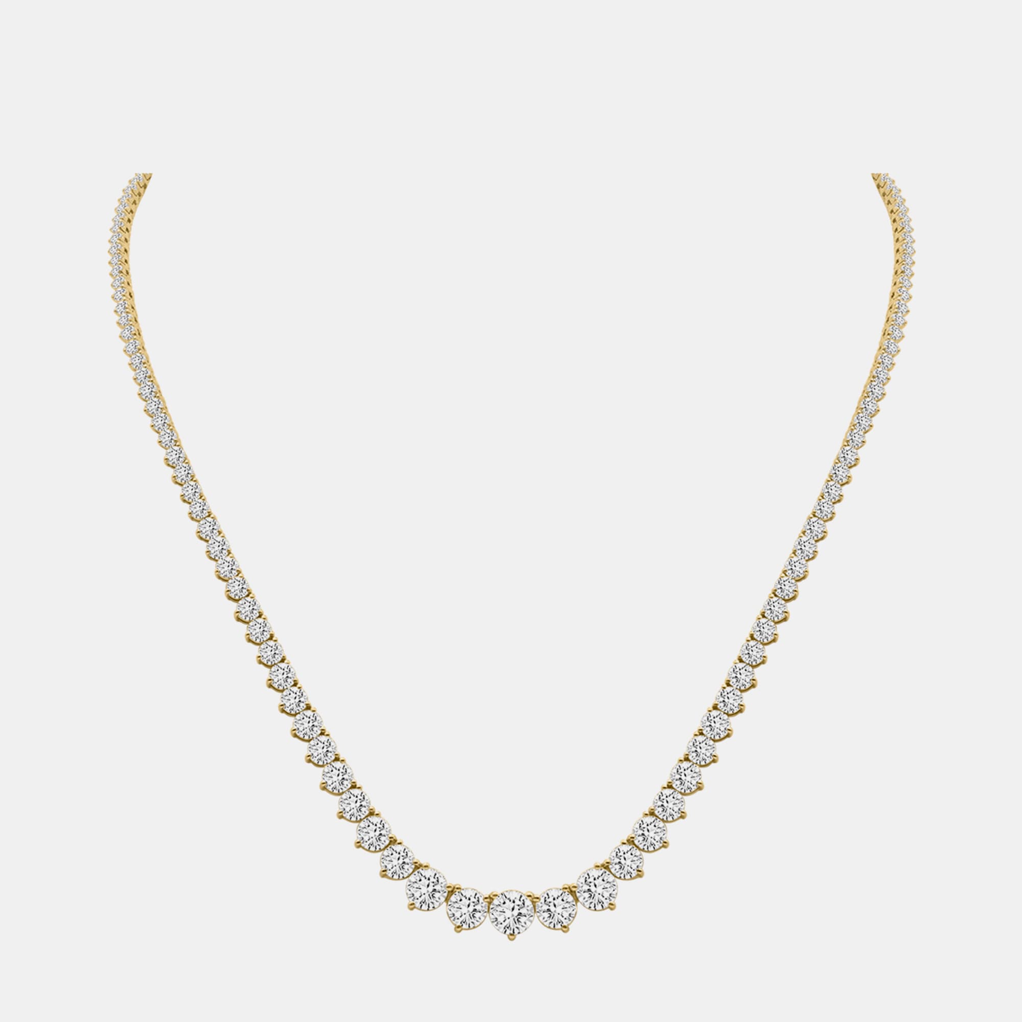 14K Yellow Gold Lab Grown Diamond Graduated Necklace (20.00 Ct)