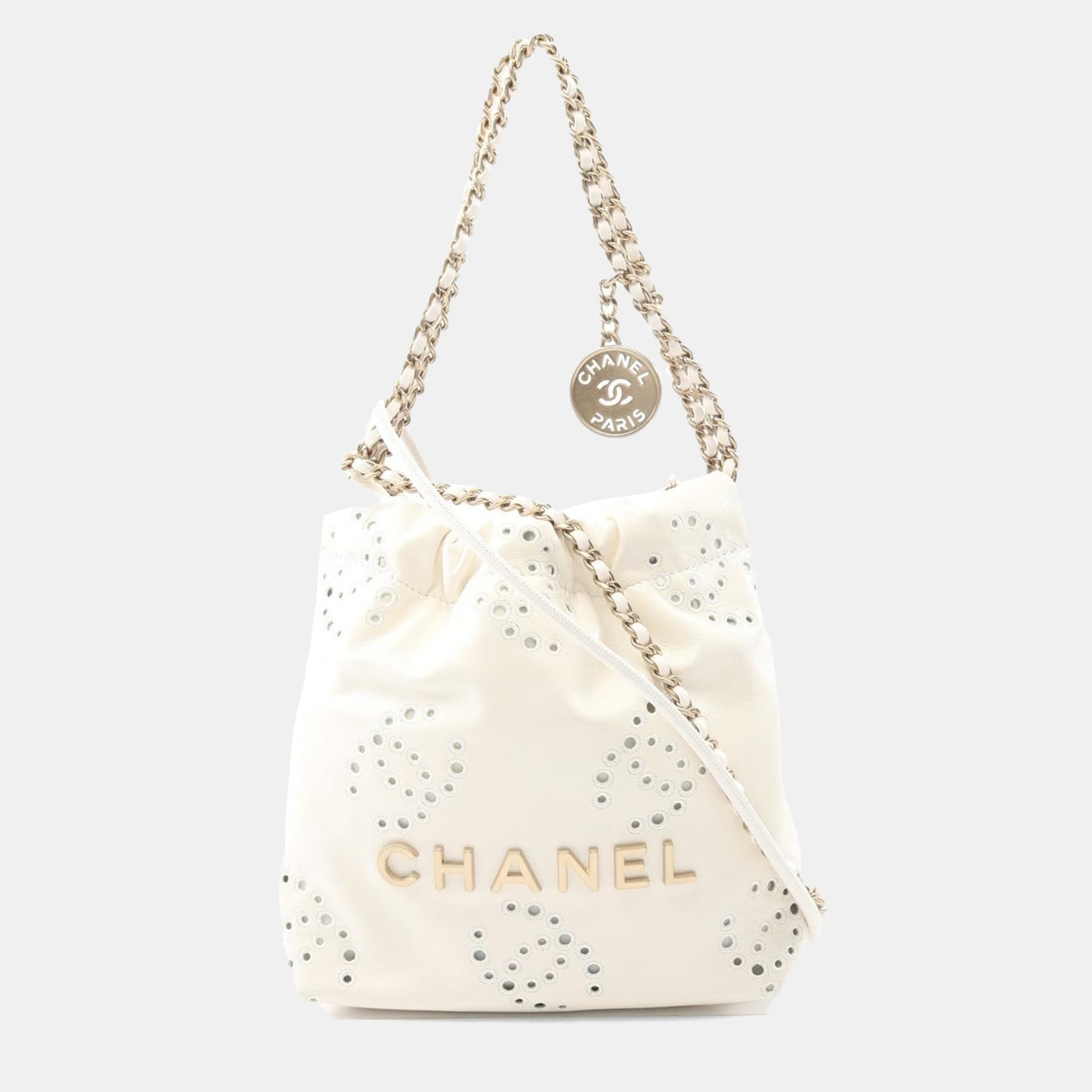Chanel 22 Mini White Leather Crossbody Bag