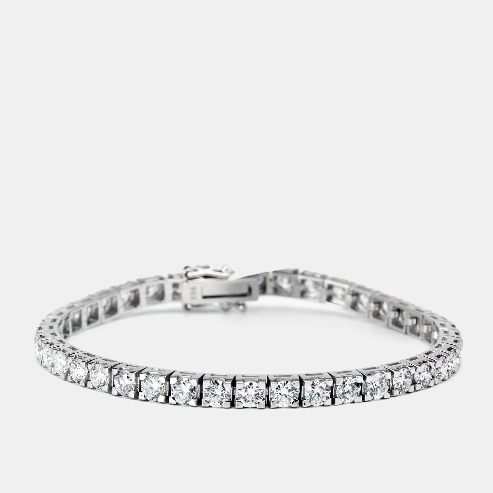 6.45 cts Round Brilliant Cut Lab Grown Diamonds 18k White Gold Tennis Bracelet