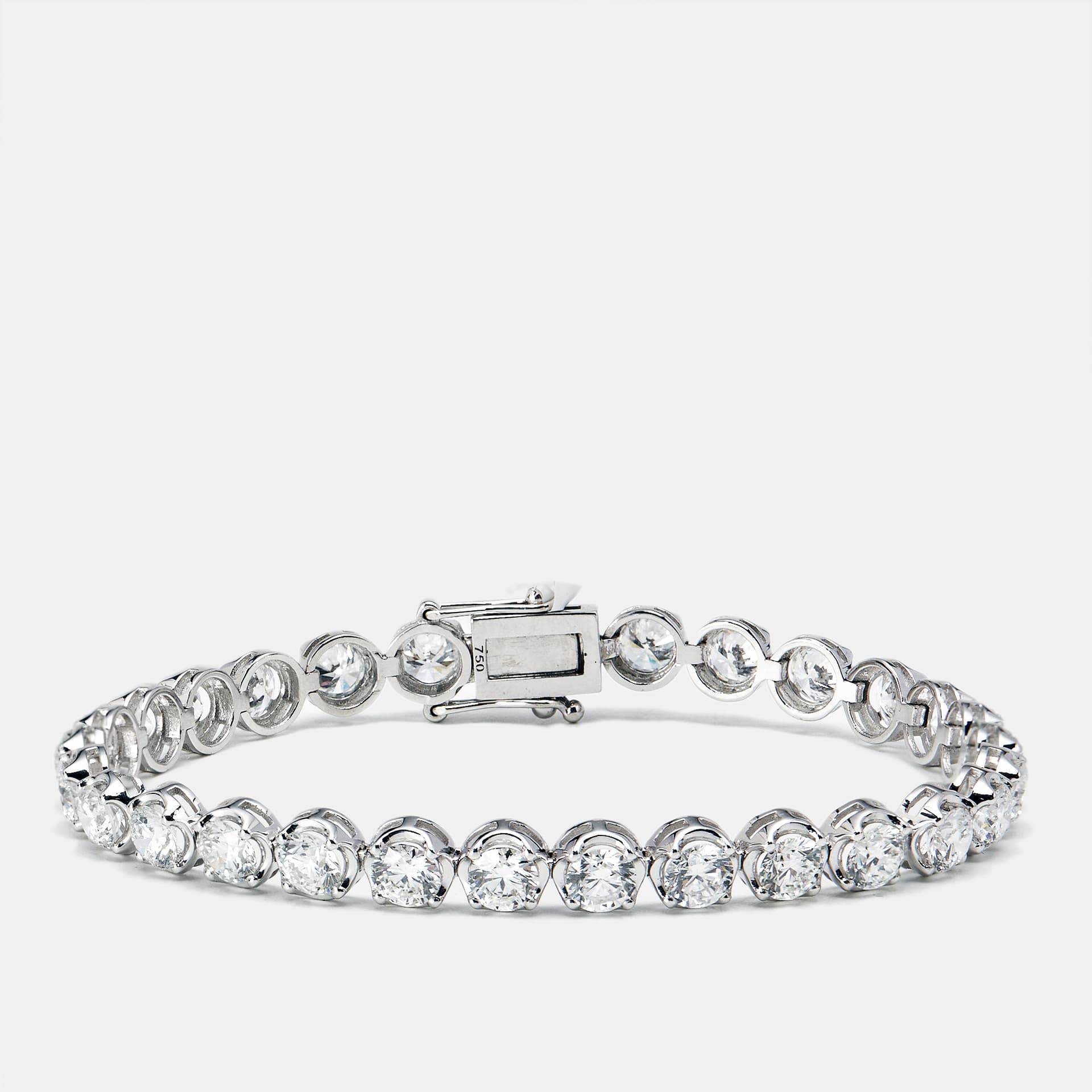 8.61 cts Round Brilliant Cut Lab Grown Diamonds 18k White Gold Tennis Bracelet