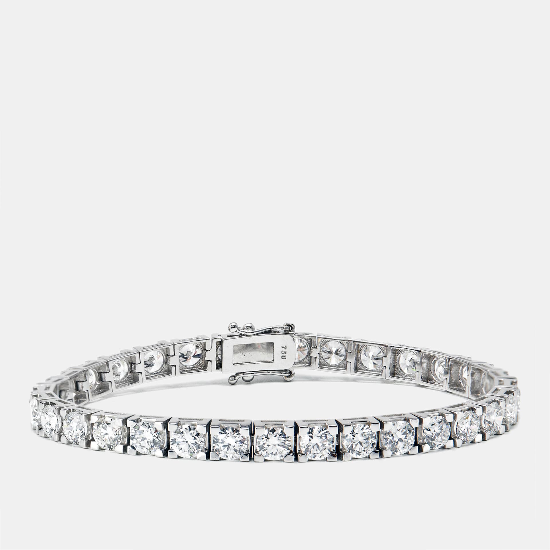 9.10 cts Round Brilliant Cut Lab Grown Diamonds 18k White Gold Tennis Bracelet