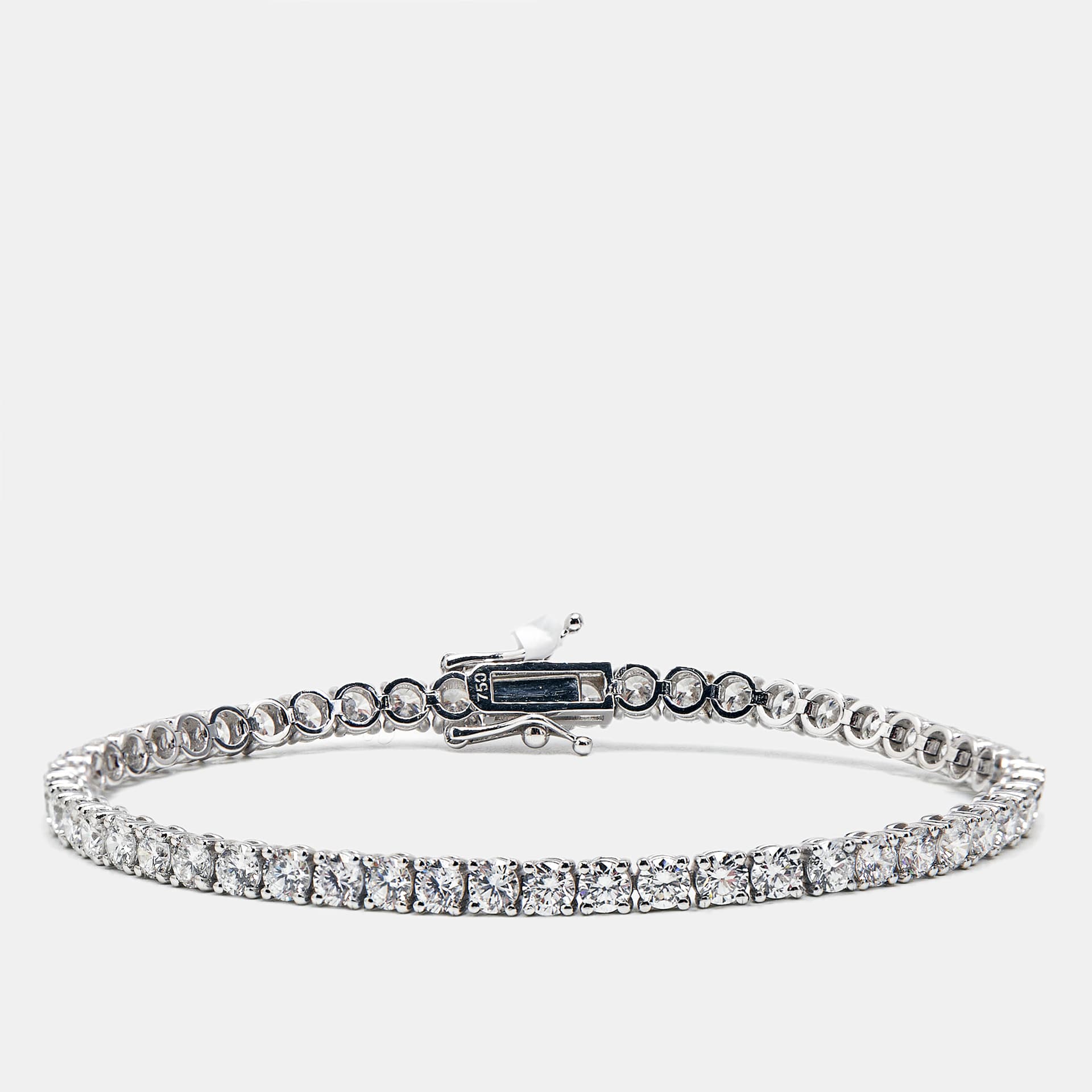 5.40 cts Round Brilliant Cut Lab Grown Diamonds 18k White Gold Tennis Bracelet