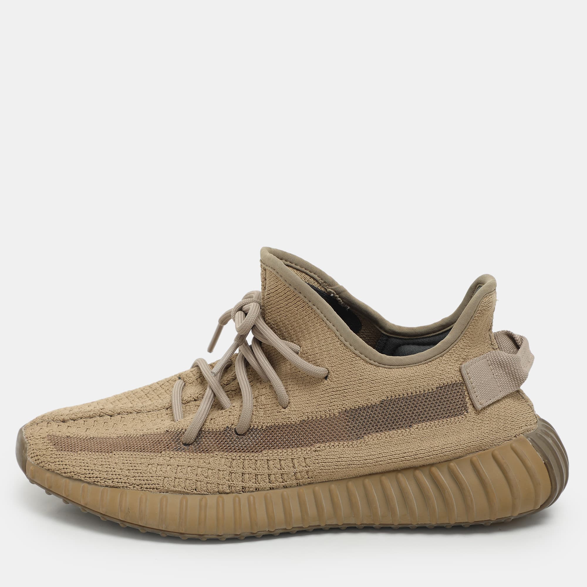 Yeezy x Adidas Brown Knit Fabric Boost 350 V2 Earth Sneakers Size 40 2/3