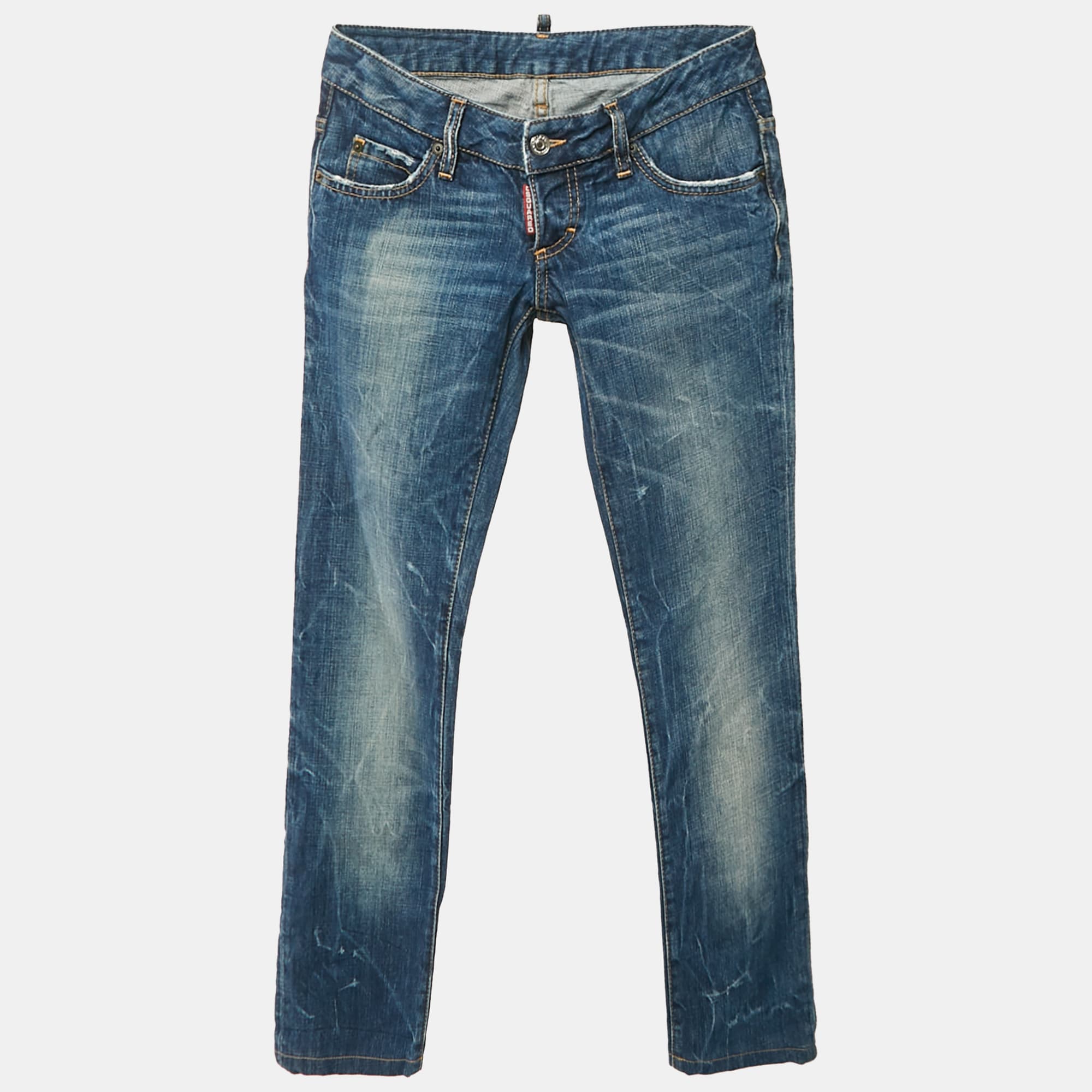 Dsquared2 Blue Washed Denim Jeans S Waist 29"