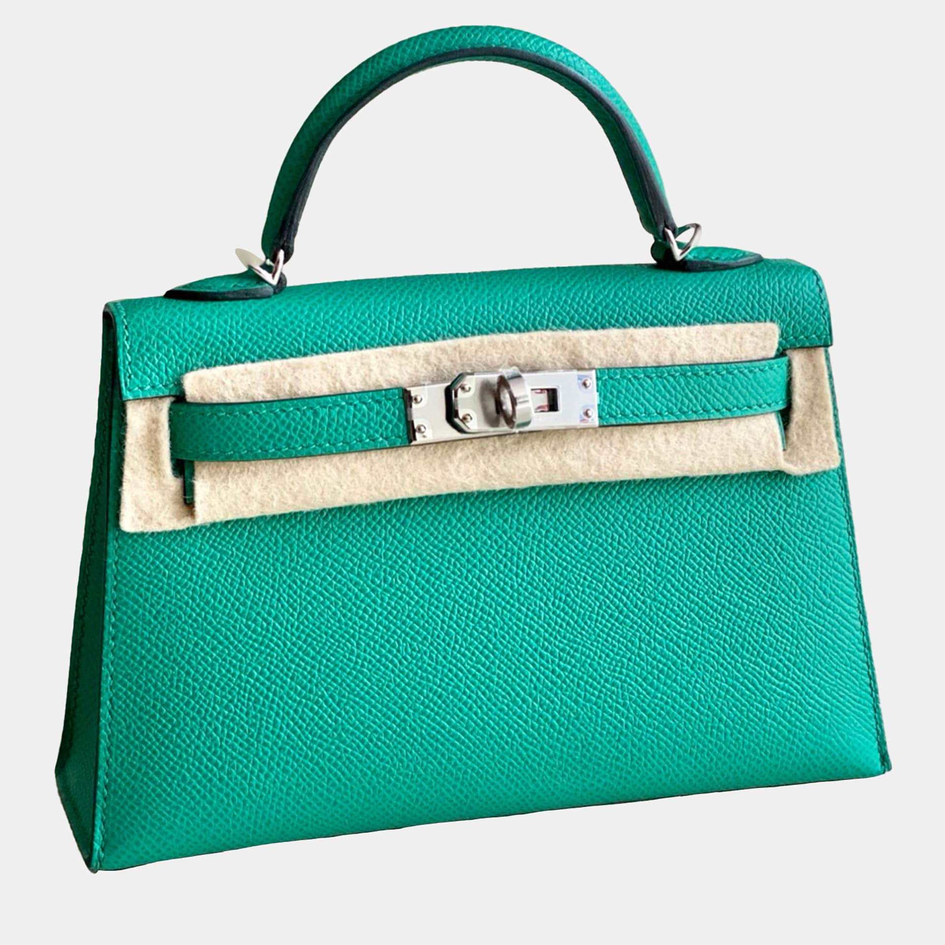 Hermes Kelly Mini II Imperial Green Epsom Leather Top Handle Bag