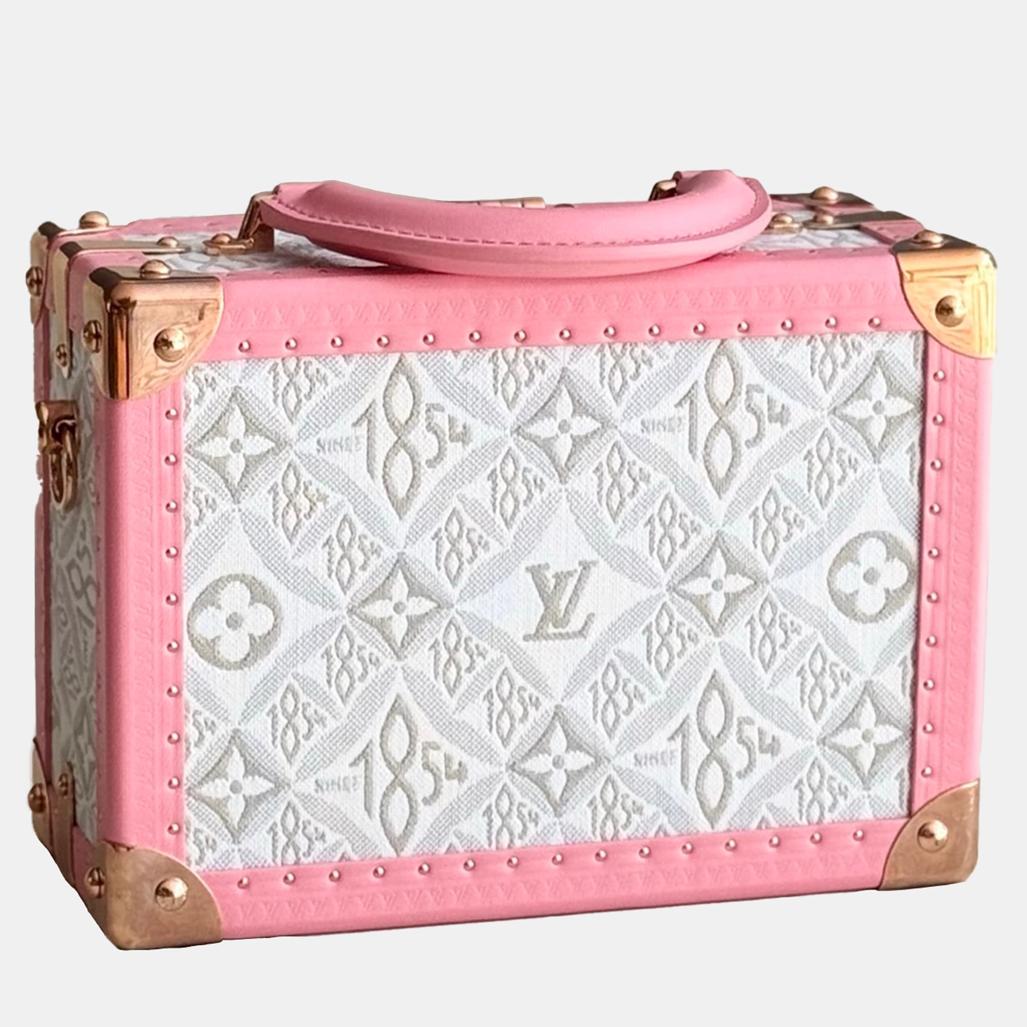 Louis Vuitton Since 1854 Bleeker Box Pink & White Jacquard Top Handle Bag