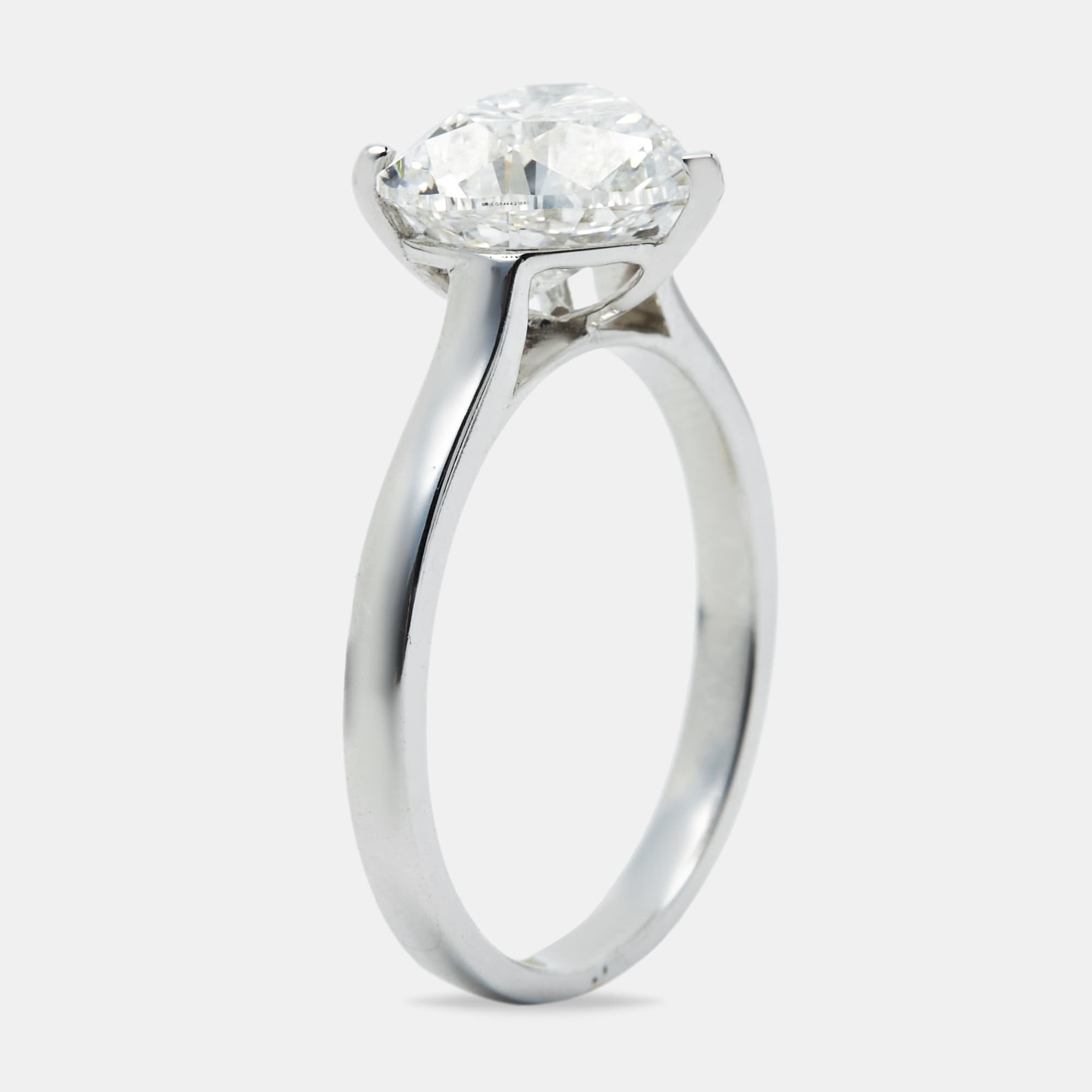 2.00 cts Heart Lab Grown Diamond 18k White Gold Ring Size 52