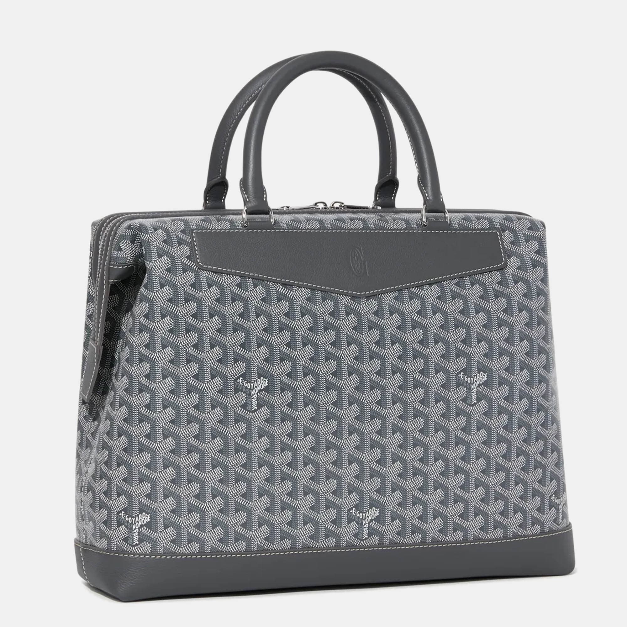 Goyard Grey Leather and Signature Canvas Cisaplin Document Case