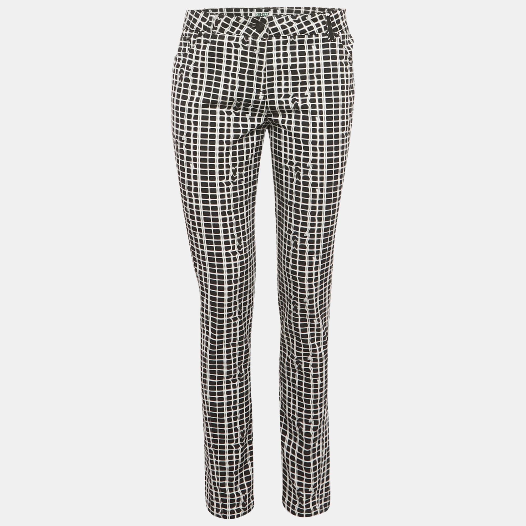 Kenzo Black Printed Denim Skinny Jeans M Waist 30"