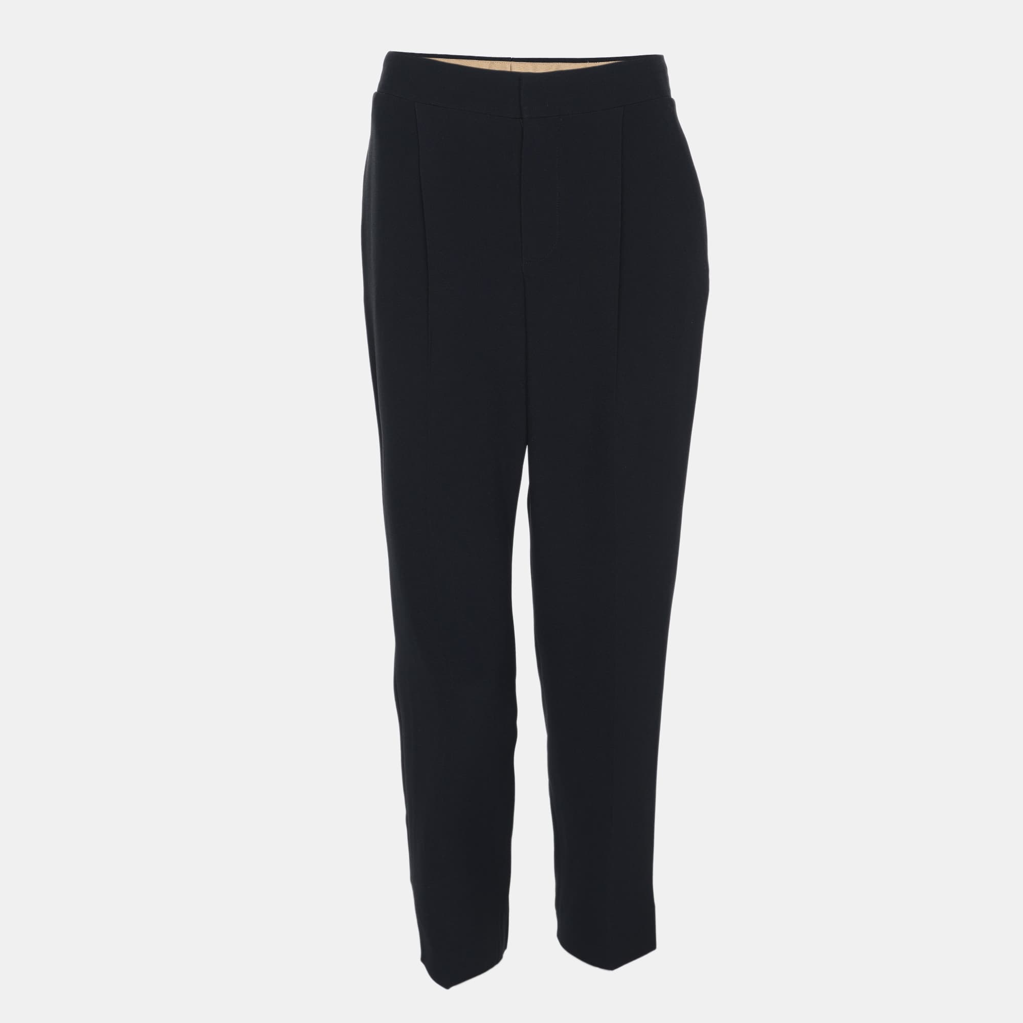Chloe Deep Navy Crepe Trousers M
