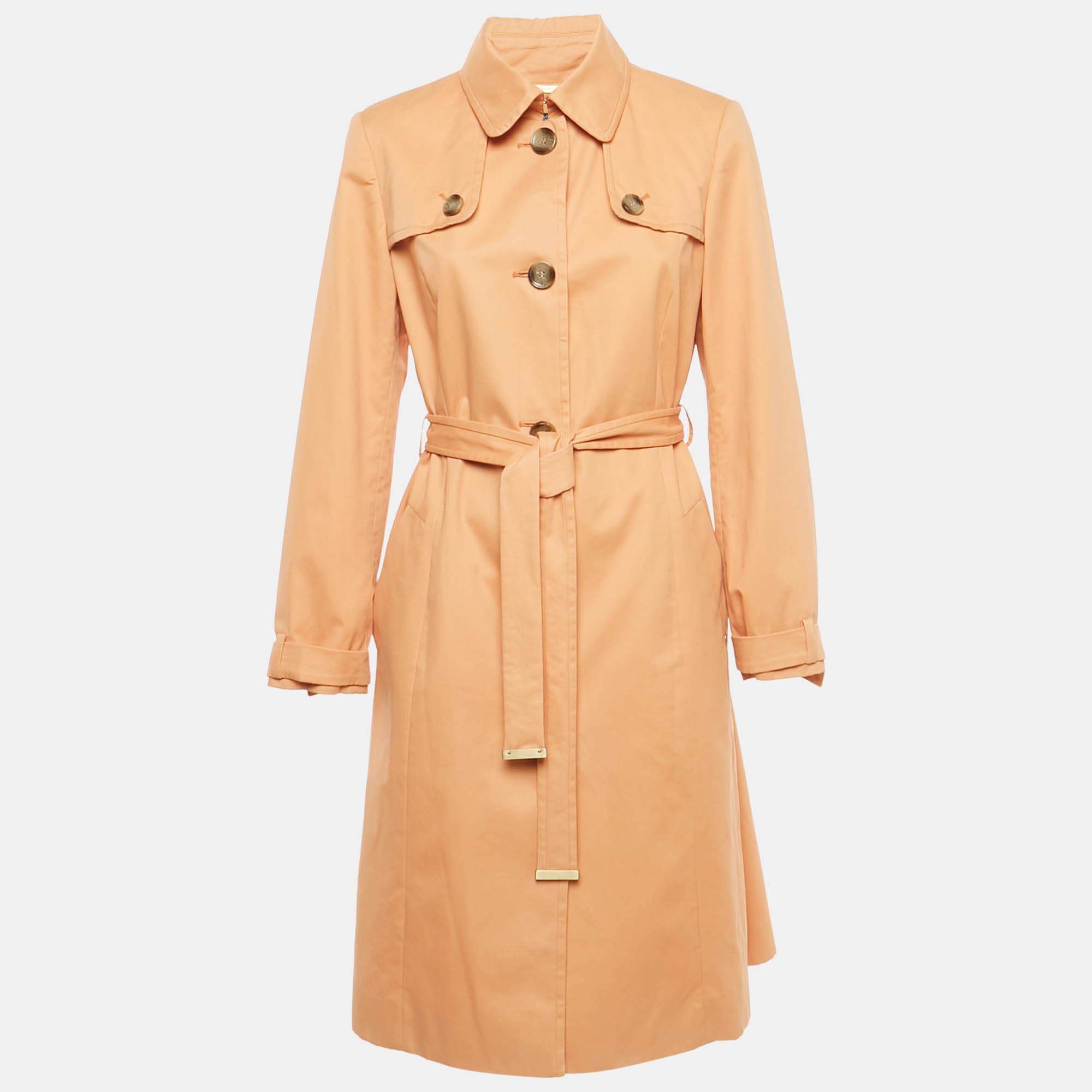 Boss By Hugo Boss Peach Orange Cotton Single Breasted Coat M