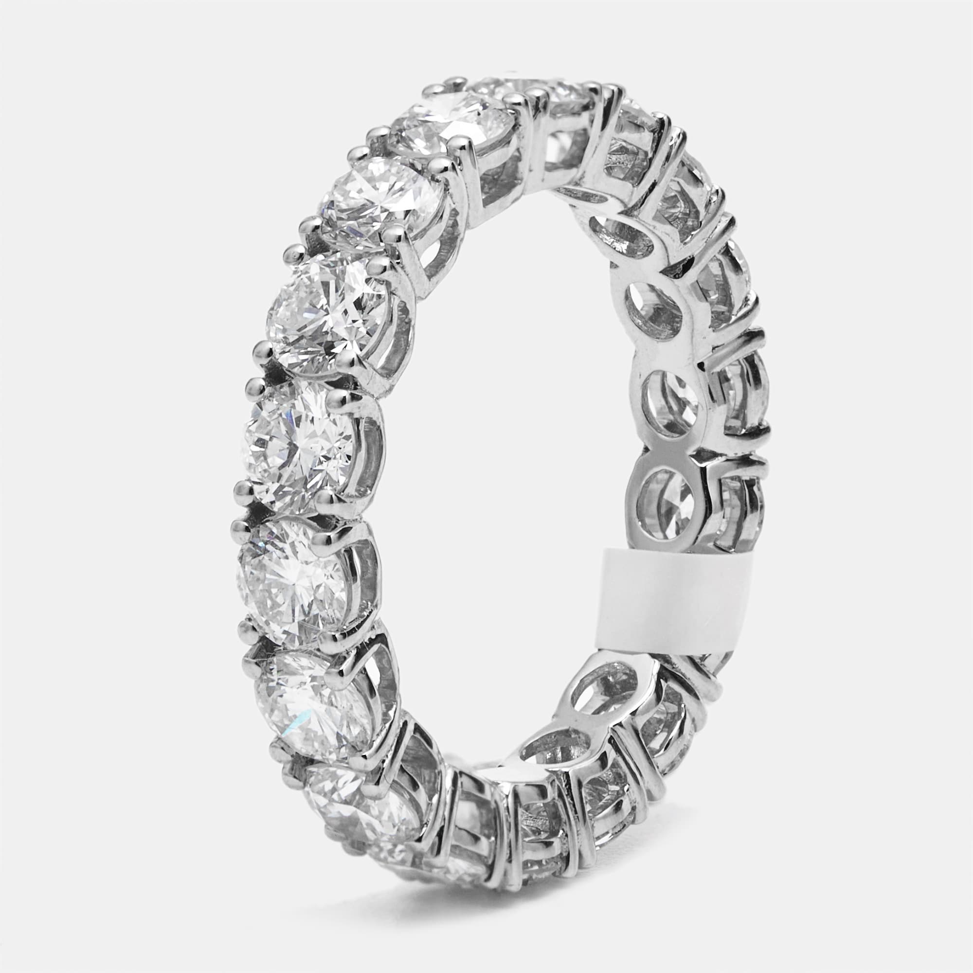 3.60 cts Round Brilliant Lab Grown Diamonds 18k White Gold Eternity Band Ring Size 53