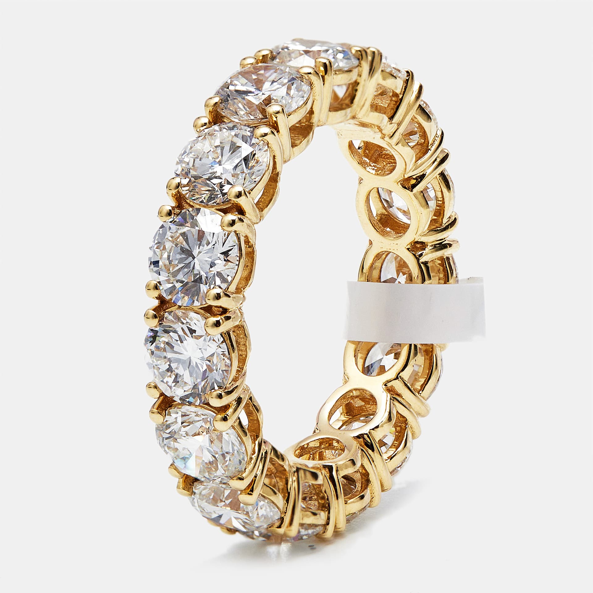 6 cts Round Brilliant Lab Grown Diamonds 18k Yellow Gold Eternity Band Ring Size 54
