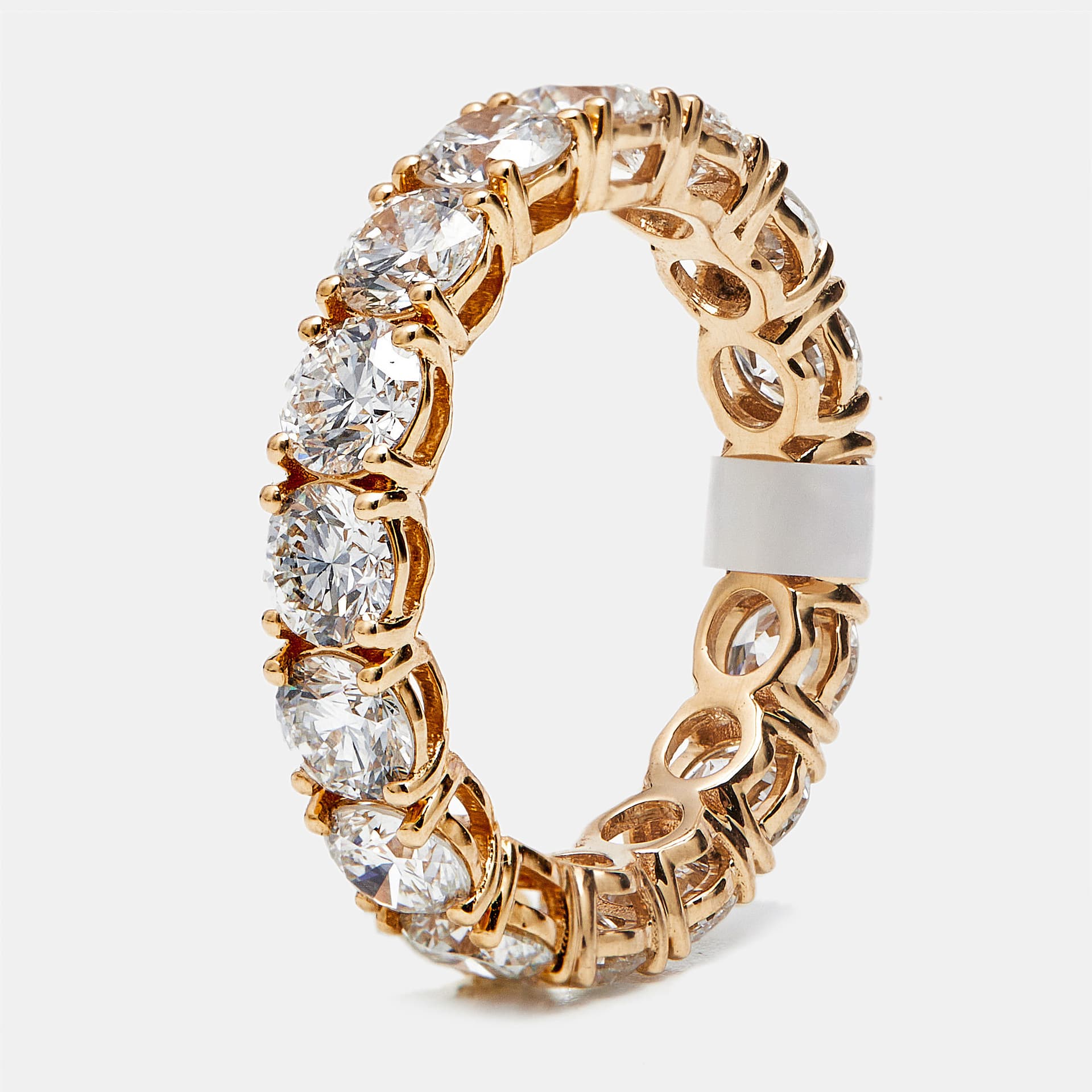 4.4 cts Round Brilliant Lab Grown Diamonds 18k Rose Gold Eternity Band Ring Size 54