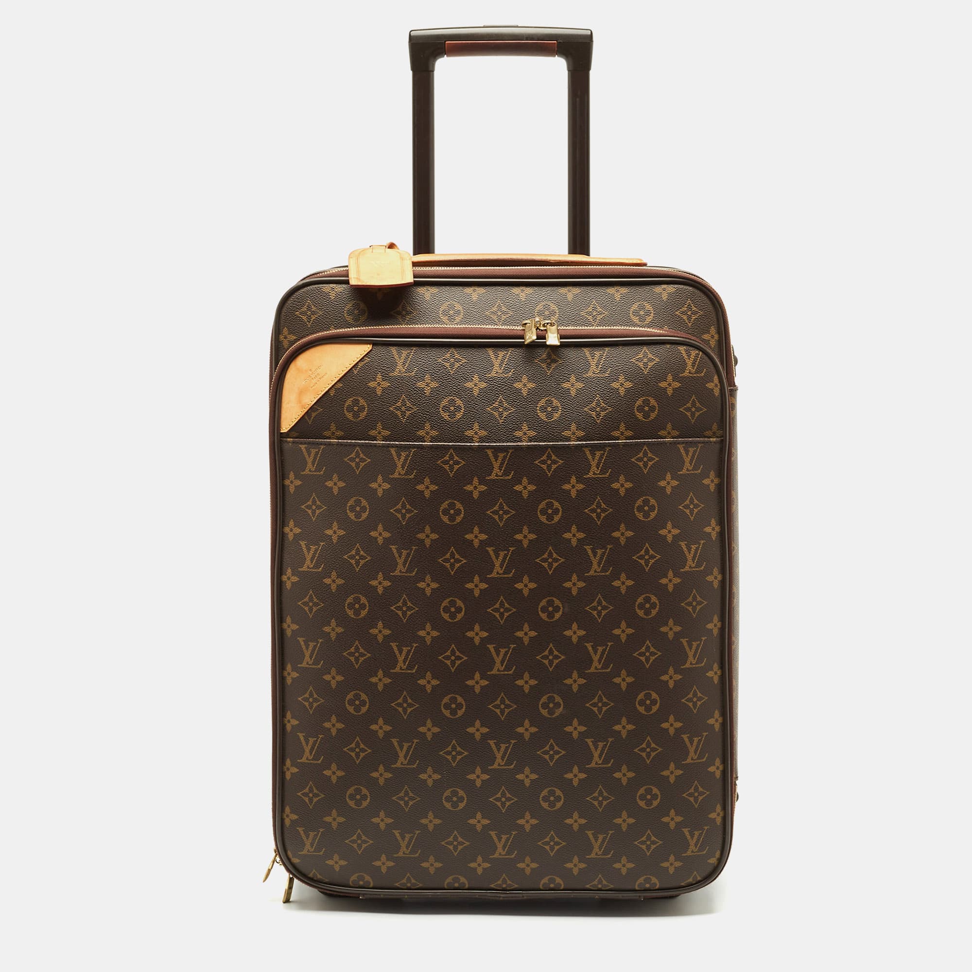 Louis Vuitton Pegase Legere Brown Coated Canvas, Leather and Plastic Suitcases