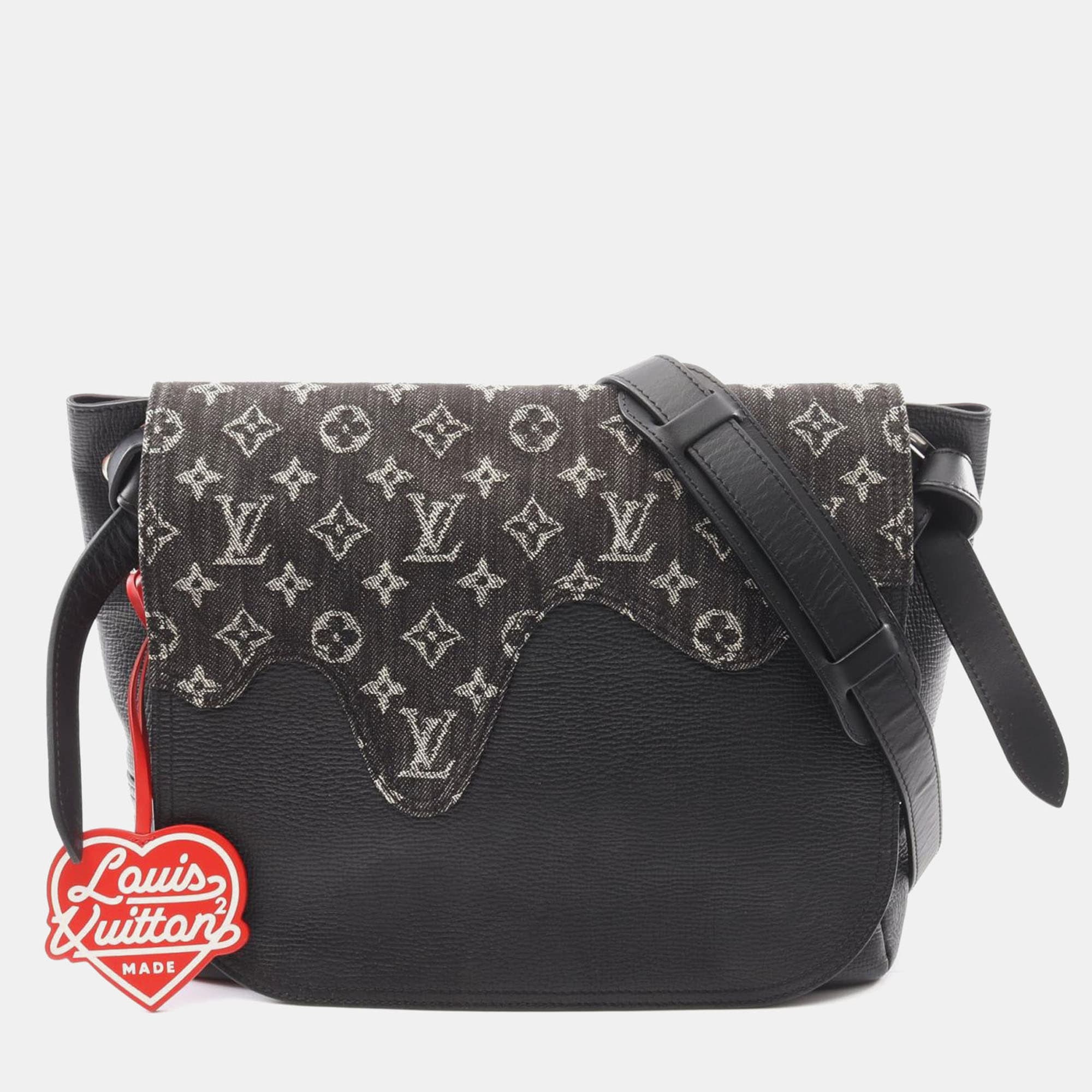 Louis Vuitton x Nigo Busas Tokyo Shoulder Bag Monogram Denim Black