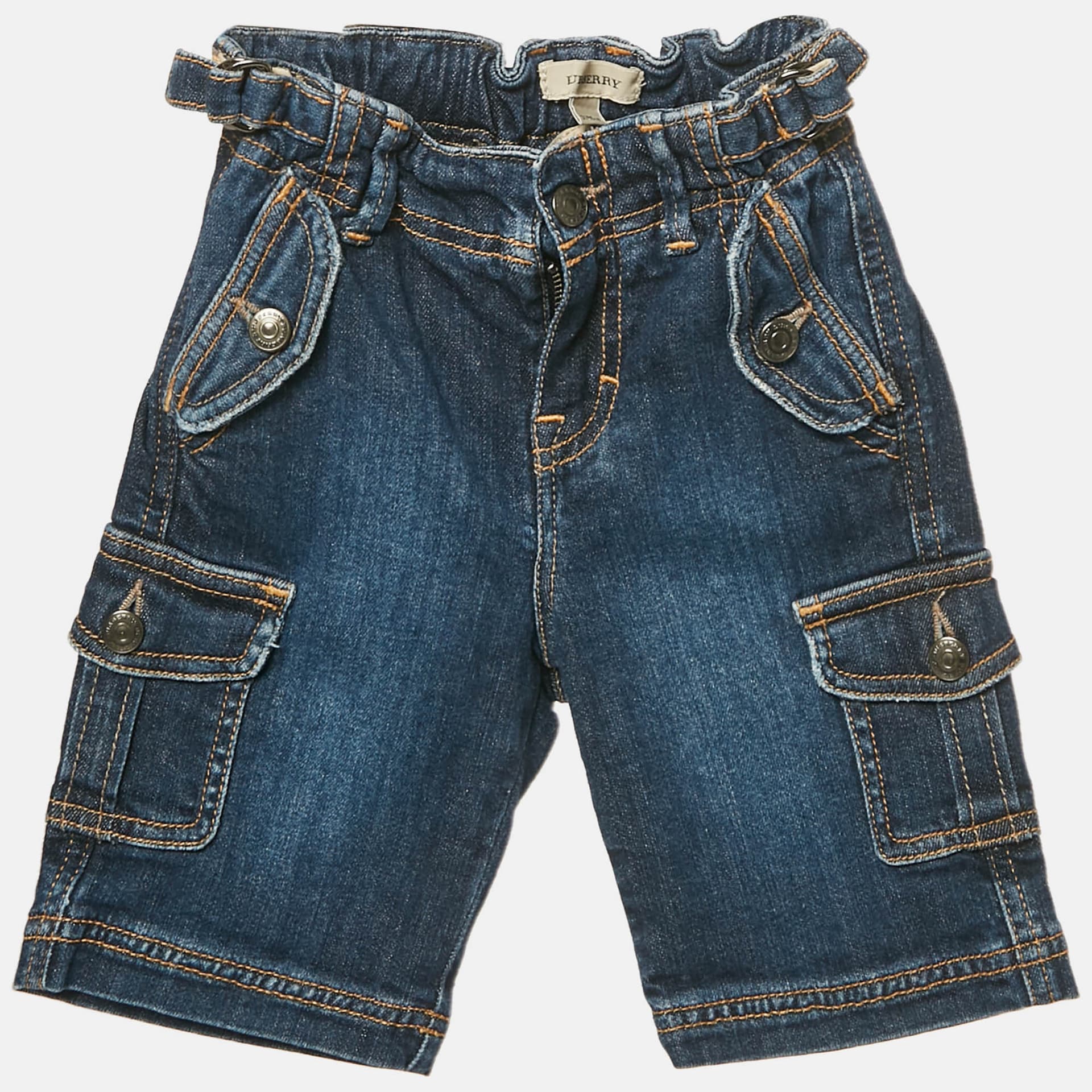Burberry Kids Faded Denim Cargo Pants 3 Yrs