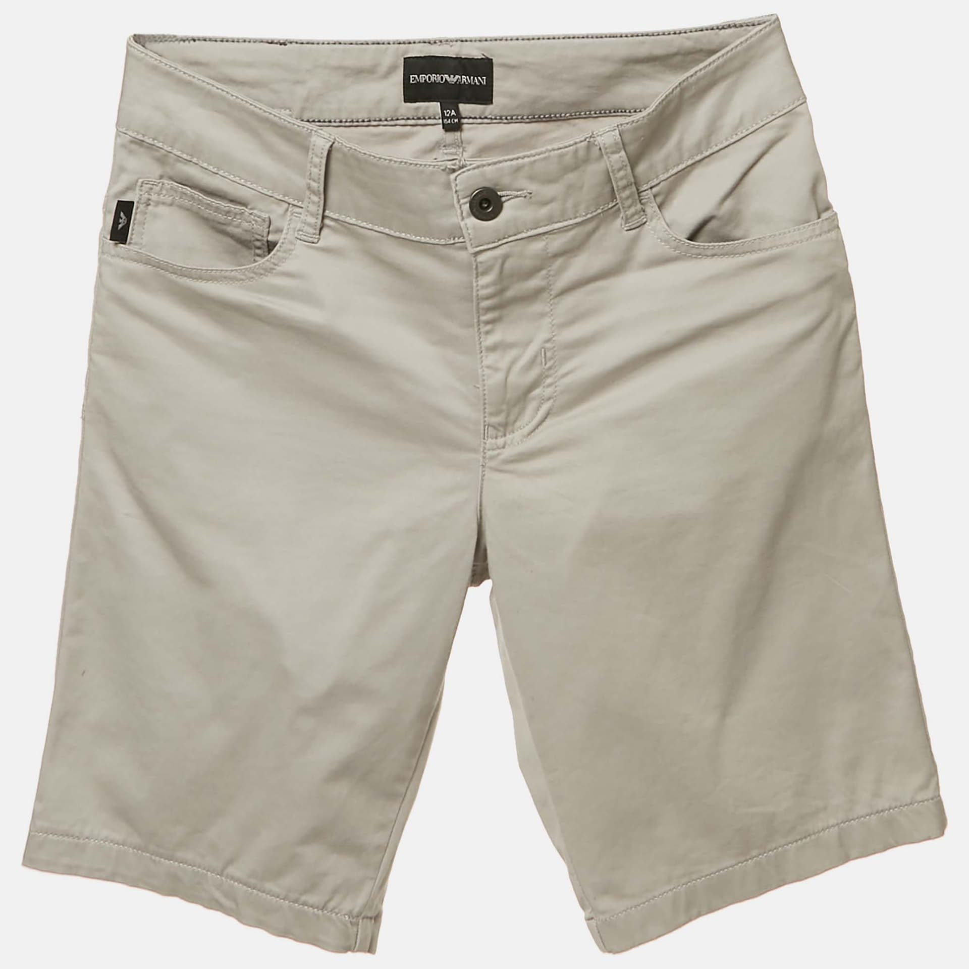 Emporio Armani Grey Cotton Chino Shorts 12 Yrs
