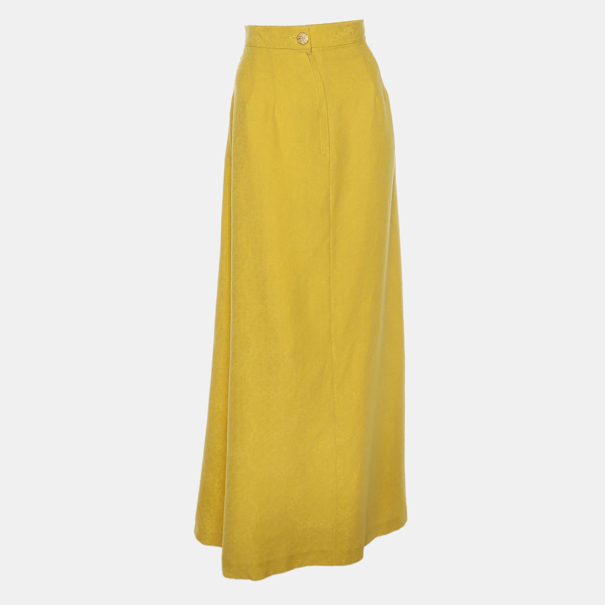 ODYLYNE Yellow Jacquard Wilsonia Maxi Skirt S