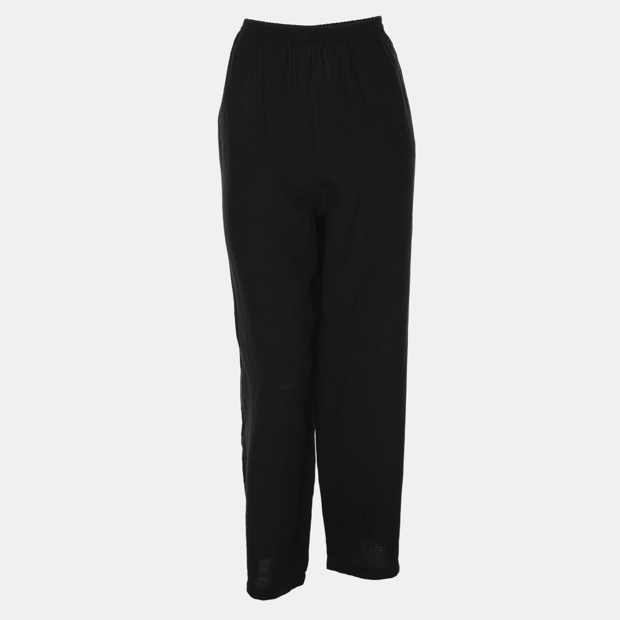 Eileen Fisher Black Linen Blend Straight Pants XXL