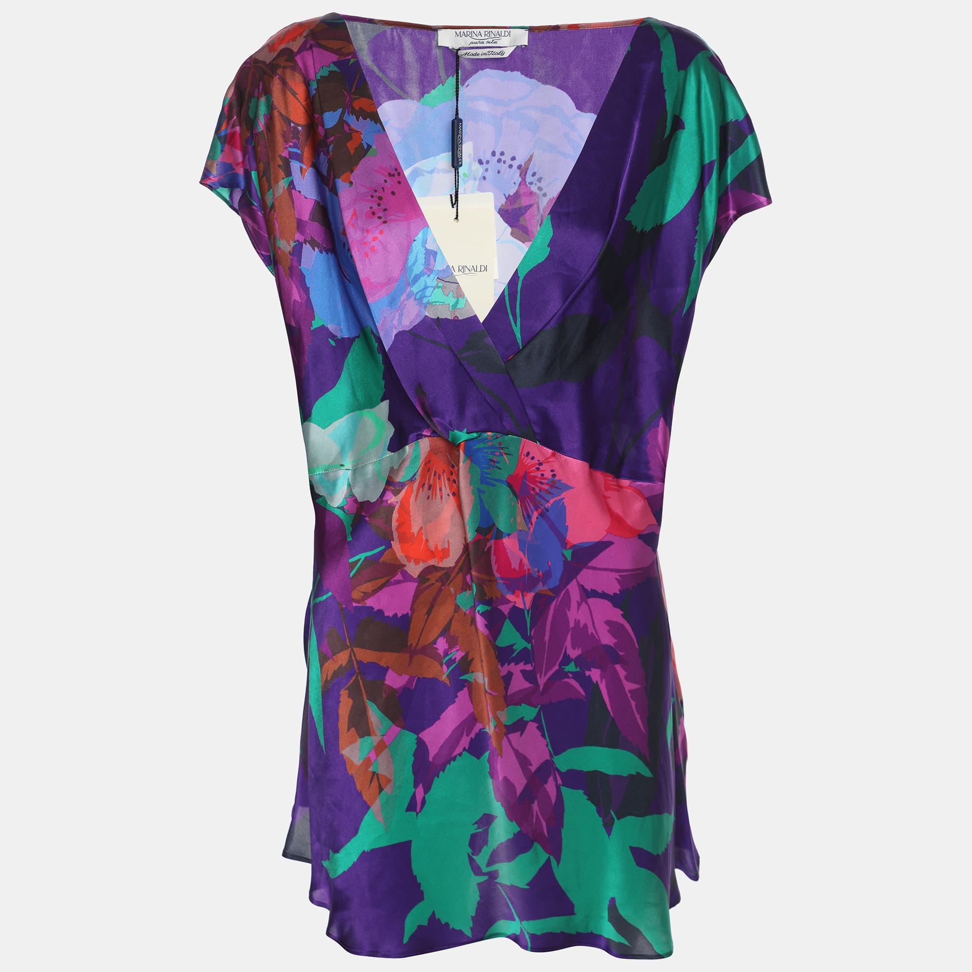 Marina Rinaldi Mulitcolor Floral Print Sleeveless  Blouse L