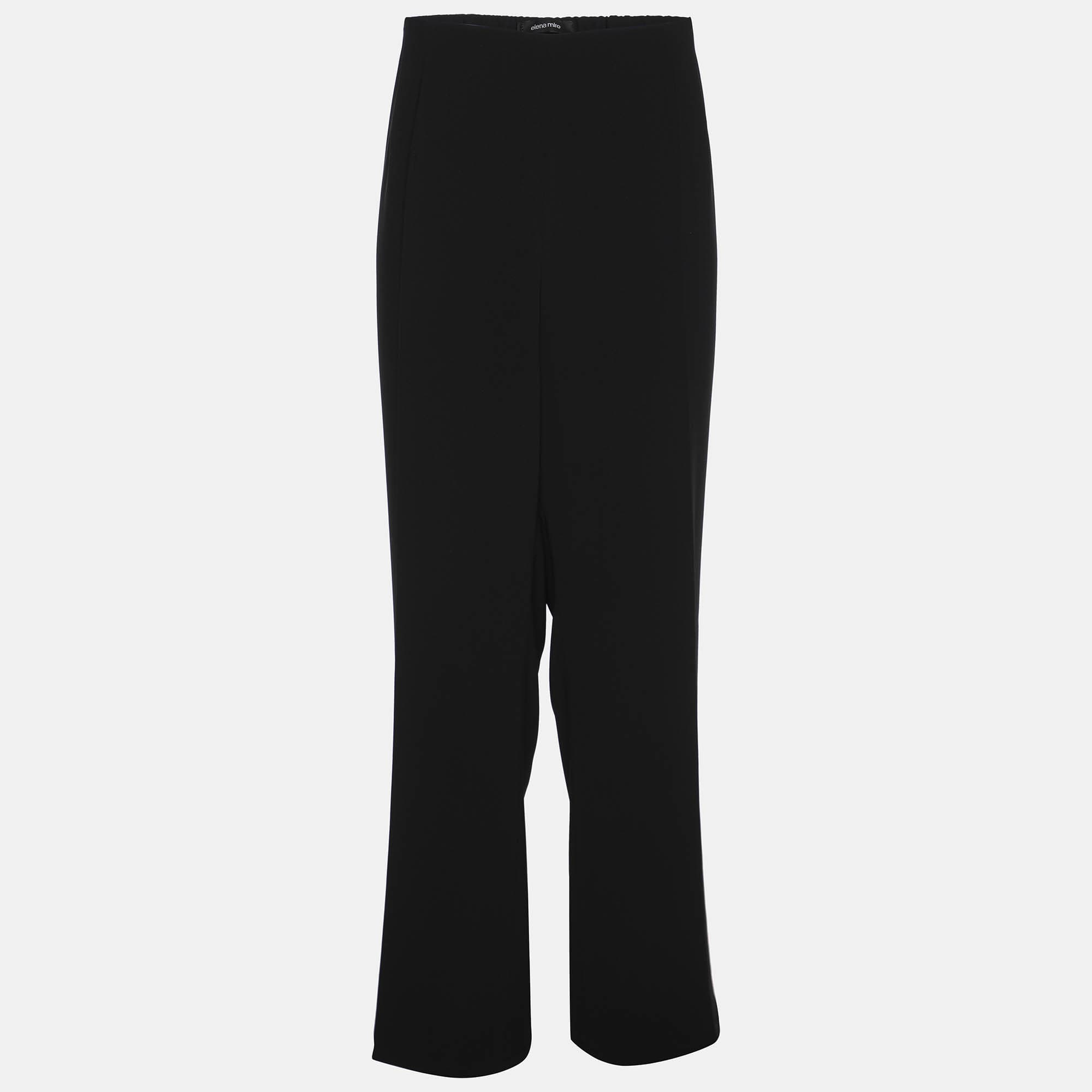 Elena Miro Black Crepe Straight Pants XXL