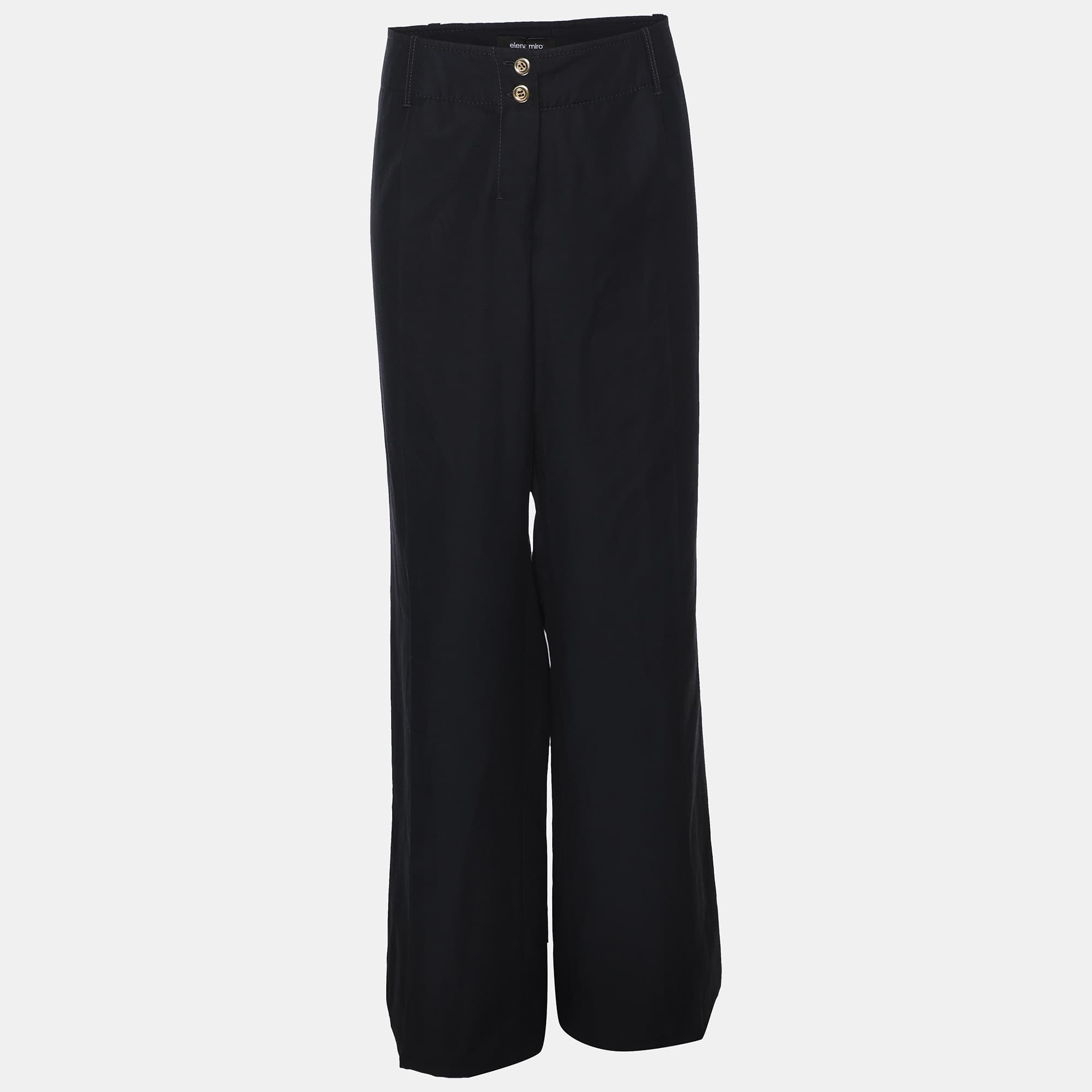 Elena Miro Navy Blue Cotton Pants XXL