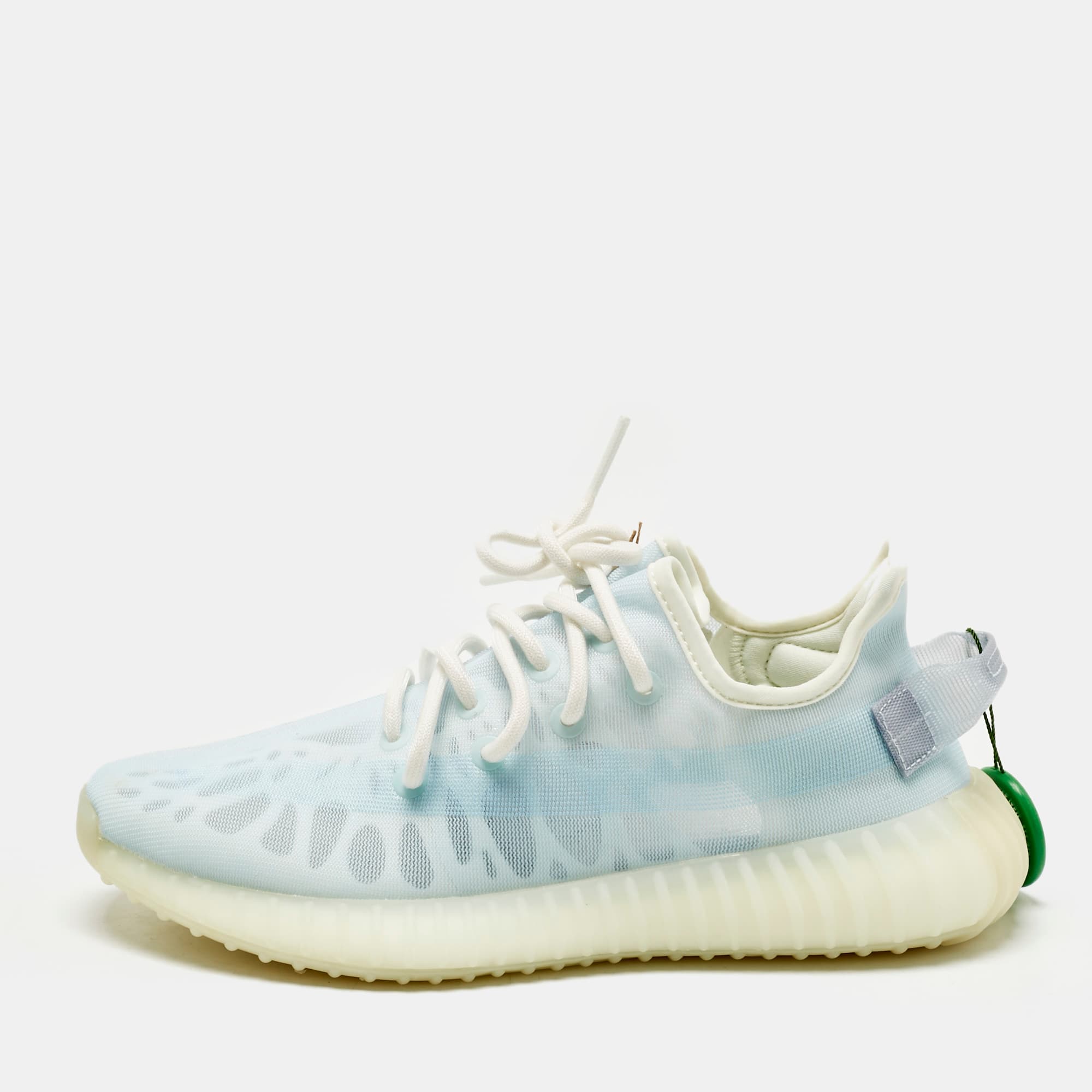 Yeezy x Adidas Blue Mesh Boost 350 V2 Mono Ice Sneakers Size 39 1/3