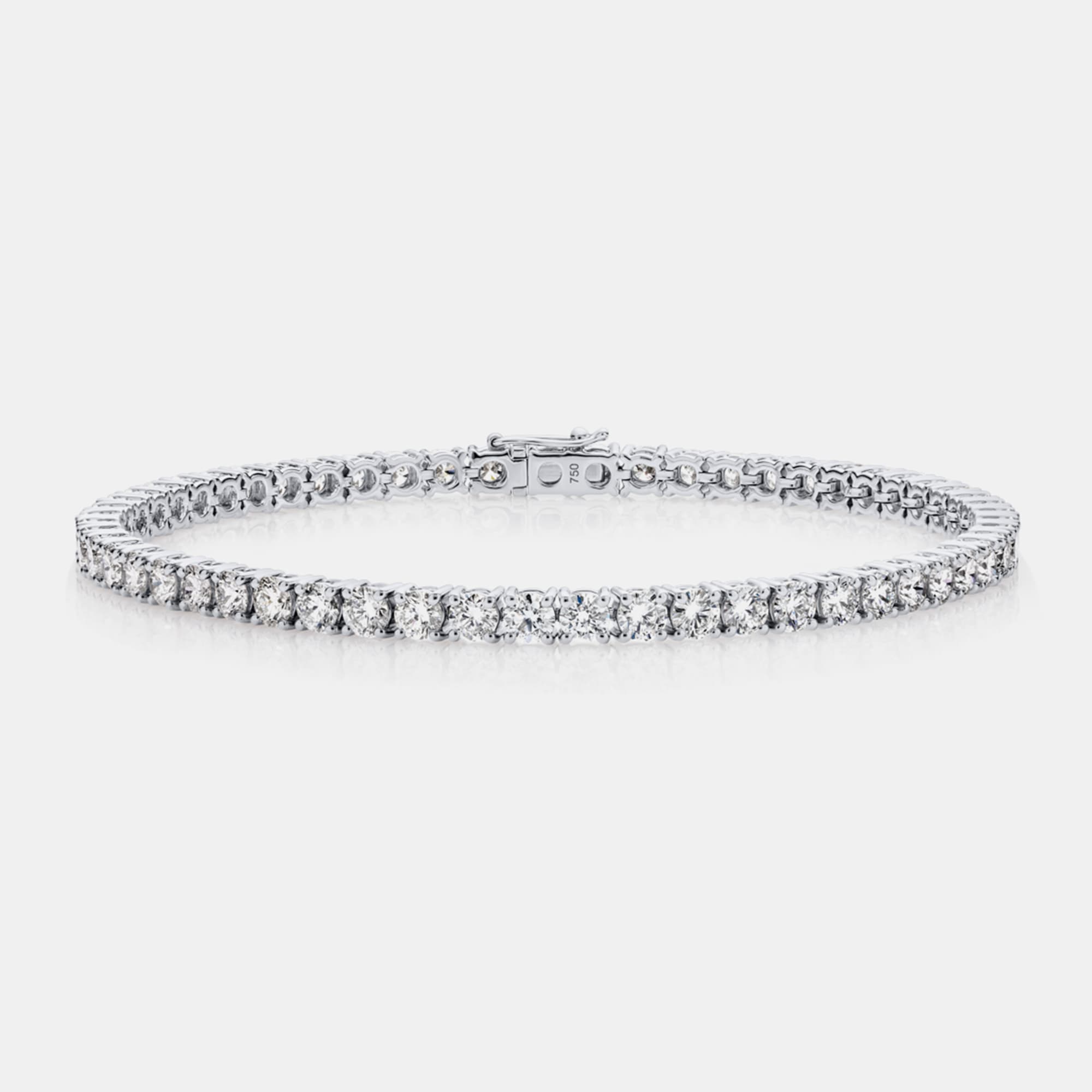 5.20 cts Round Brilliant Cut Lab Grown Diamonds 18k White Gold Tennis Bracelet