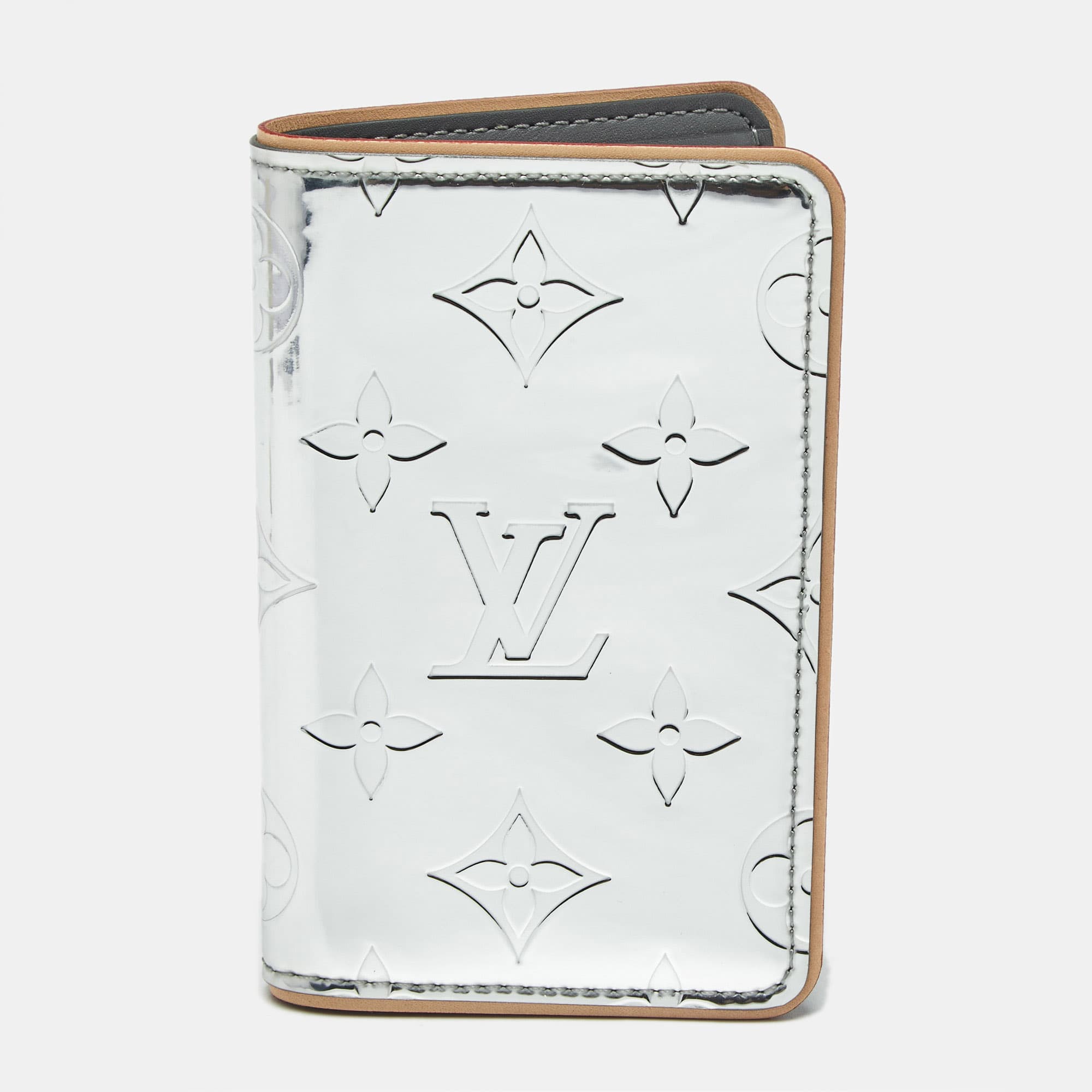 Louis Vuitton Slender Silver Leather, Coated Canvas and Leather Card Holder