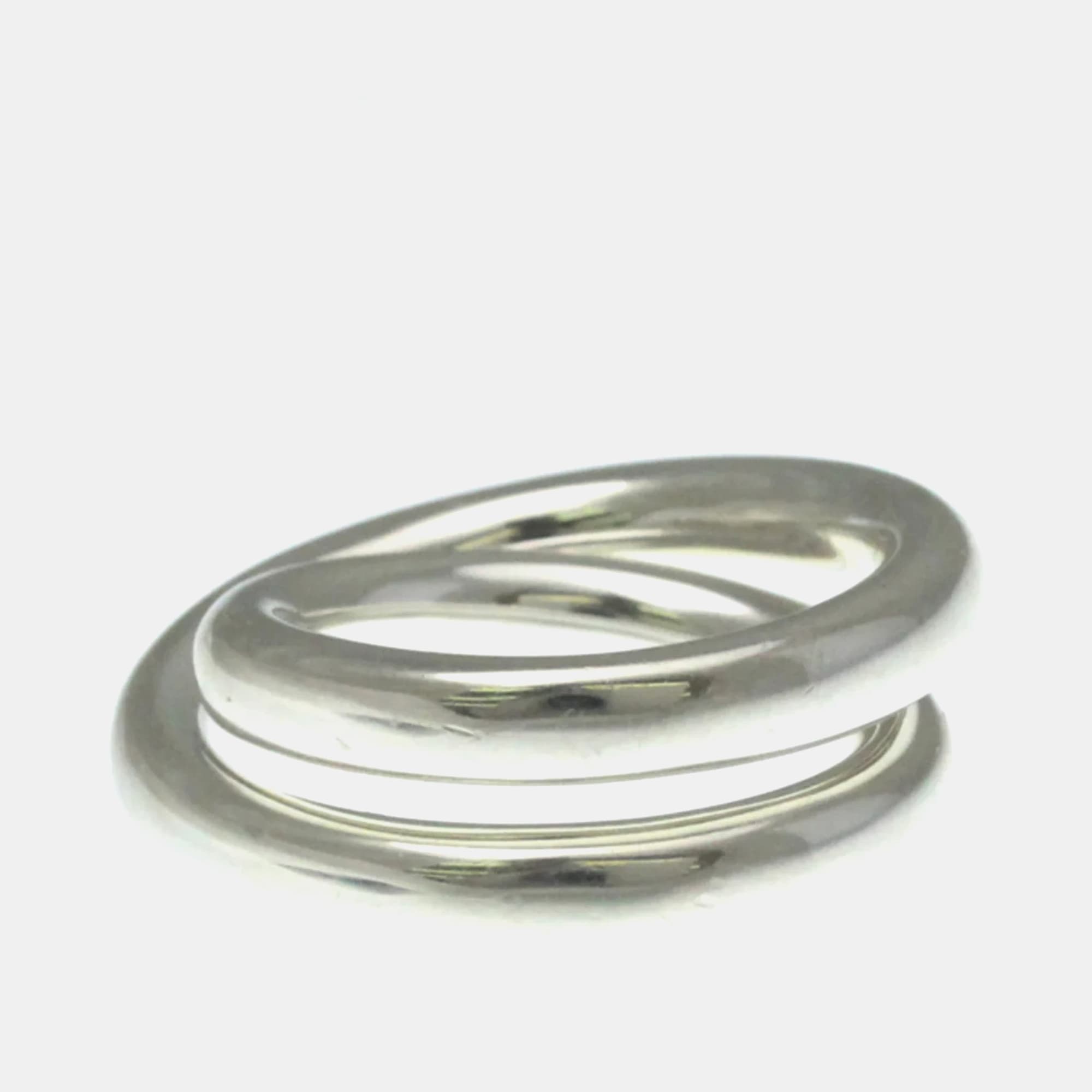 Hermes Vertige Silver Band Ring EU 54