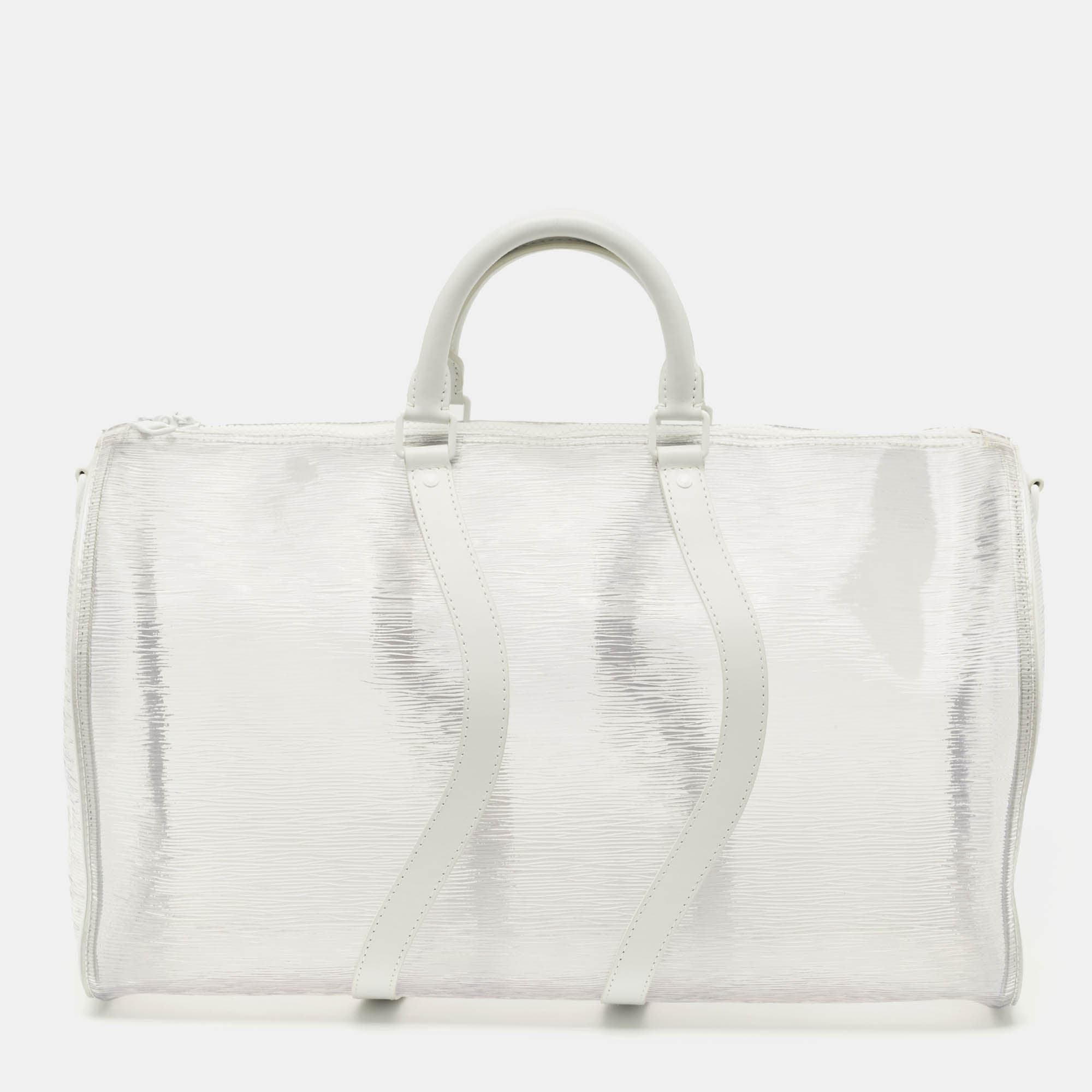 Louis Vuitton Keepall Bandouliere Transparent Leather and PVC Duffel Bags