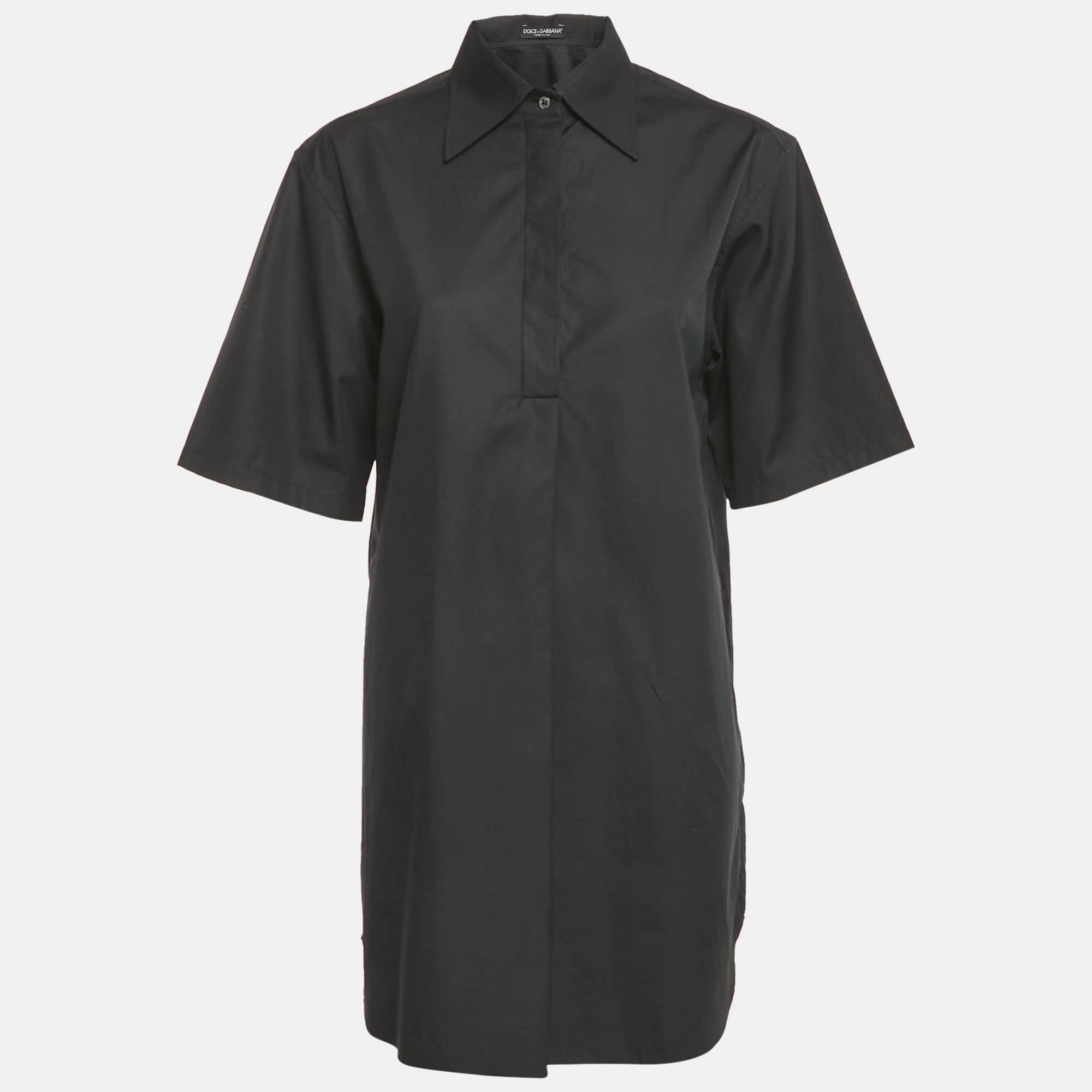 Dolce & Gabbana Black Cotton Oversize Tunic S