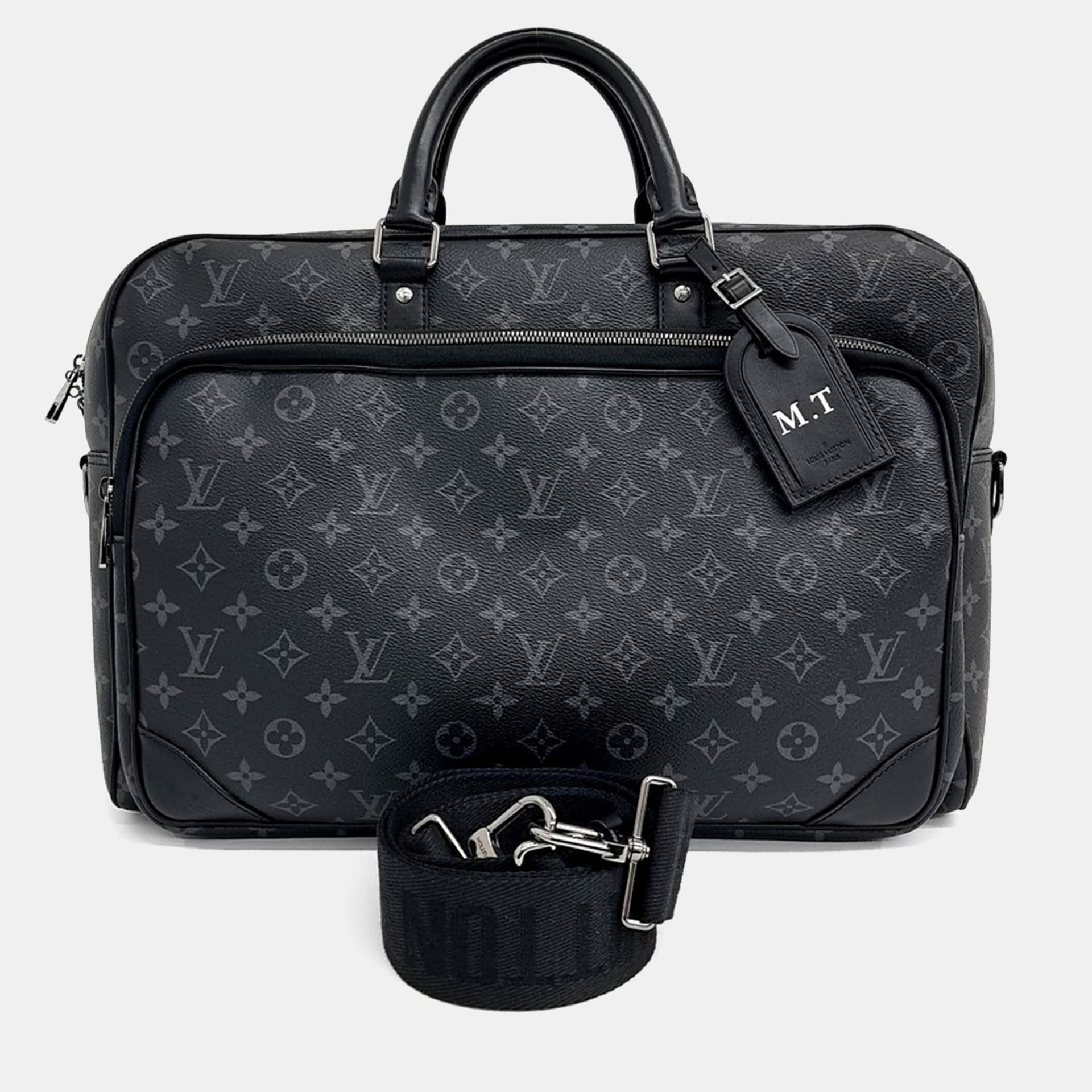 Louis Vuitton Black Leather Weekender Bag