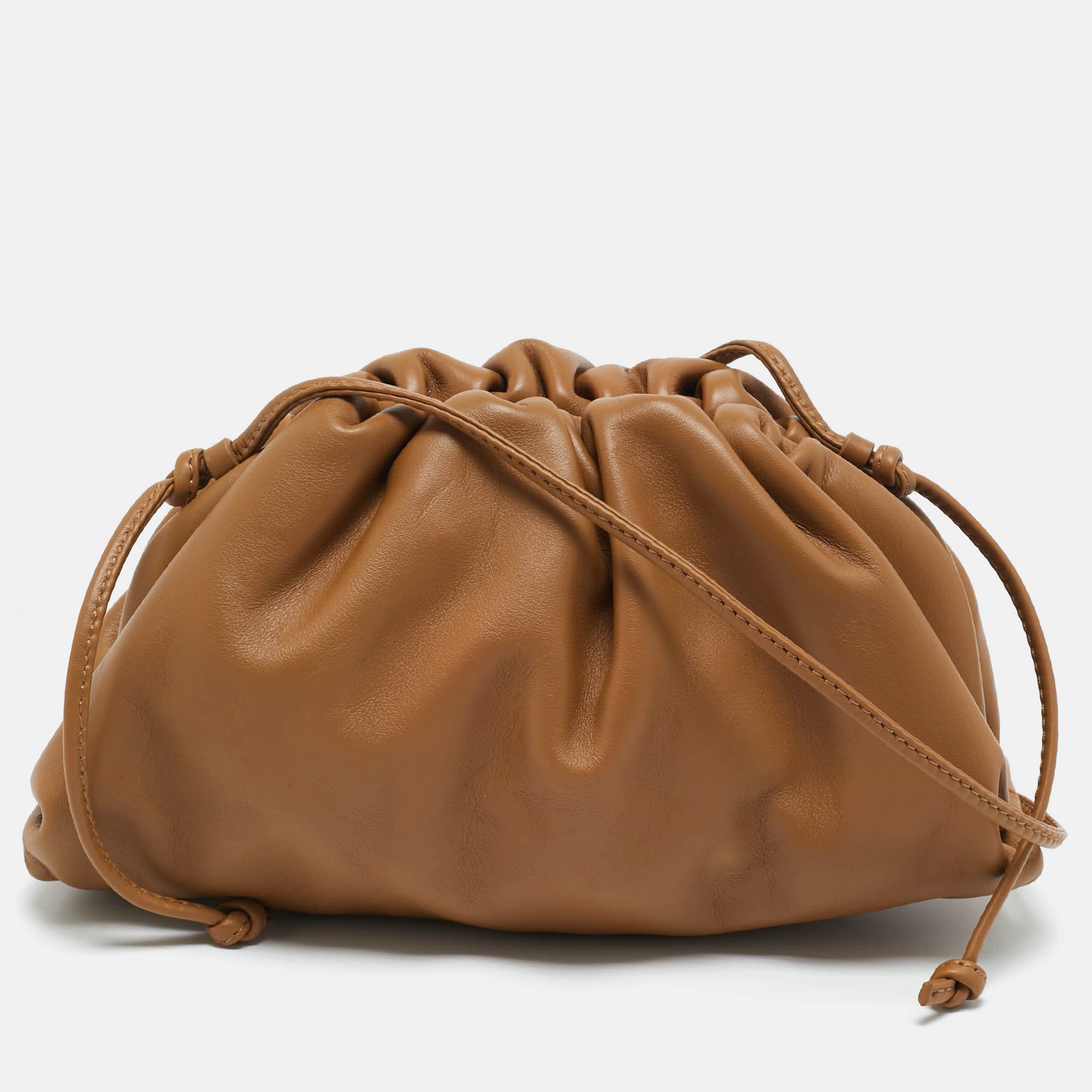 Bottega Veneta The Pouch Brown Leather Clutches