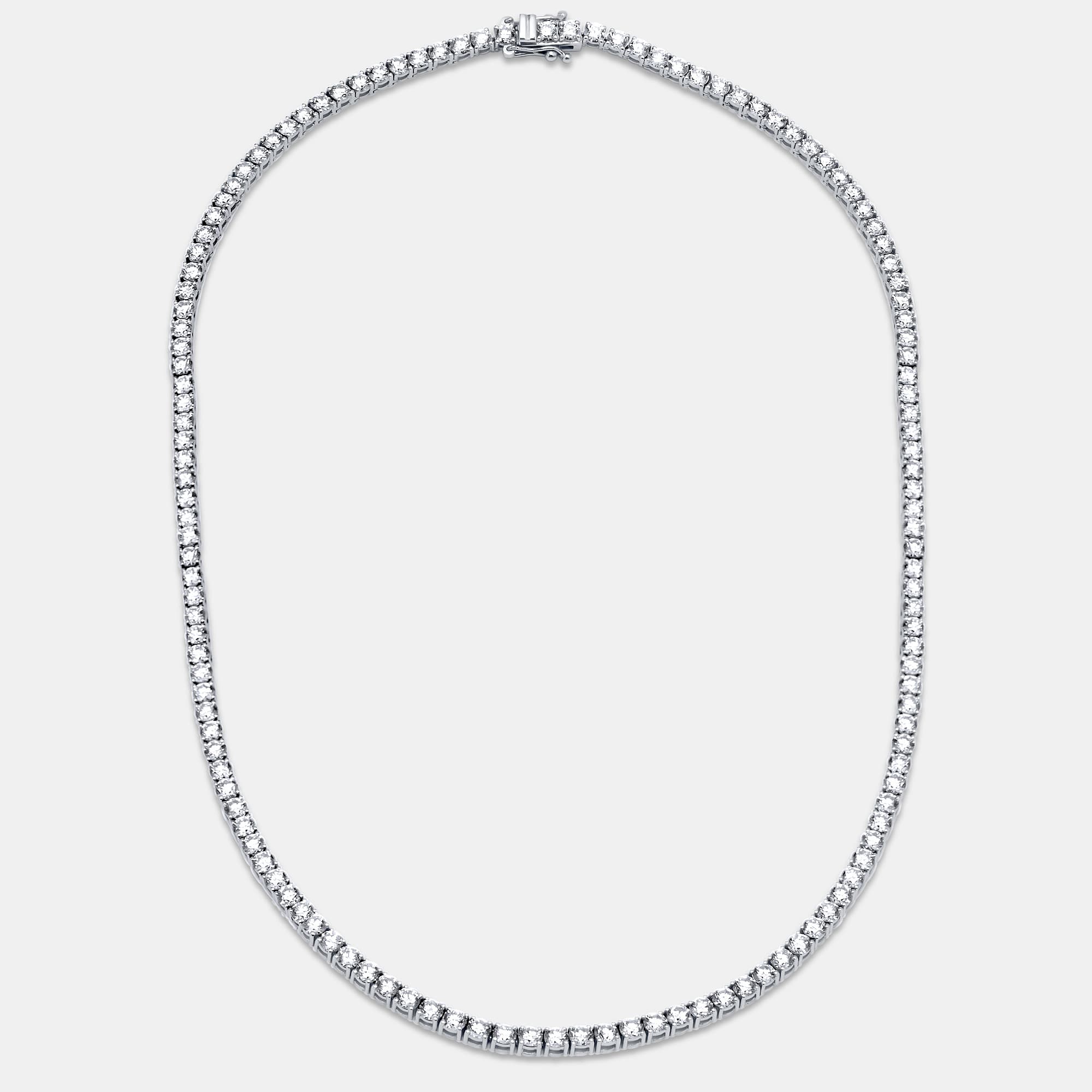 13.50 cts Round Lab Grown Diamond 18k White Gold Necklace