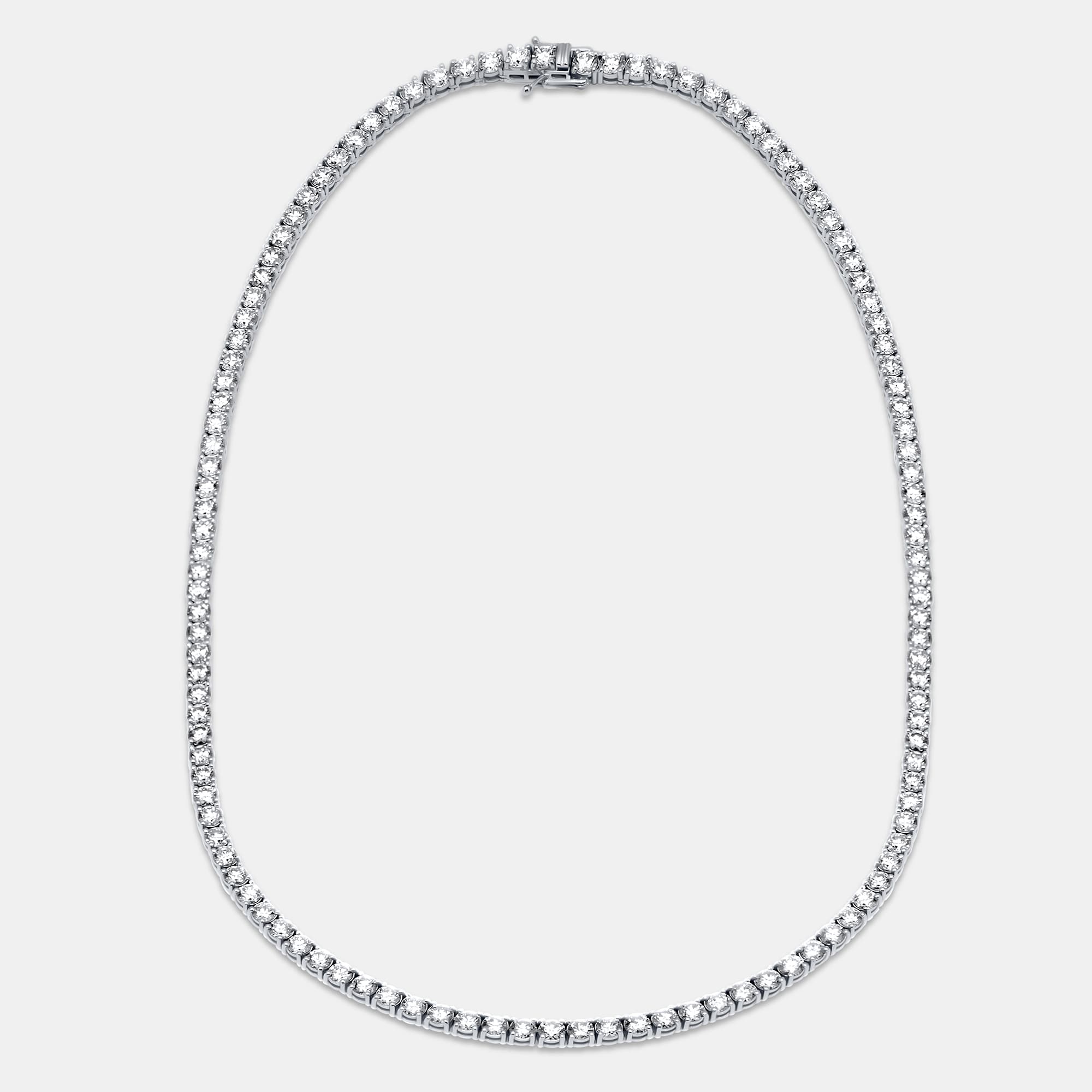 17.5 cts Round Lab Grown Diamond 18k White Gold Necklace