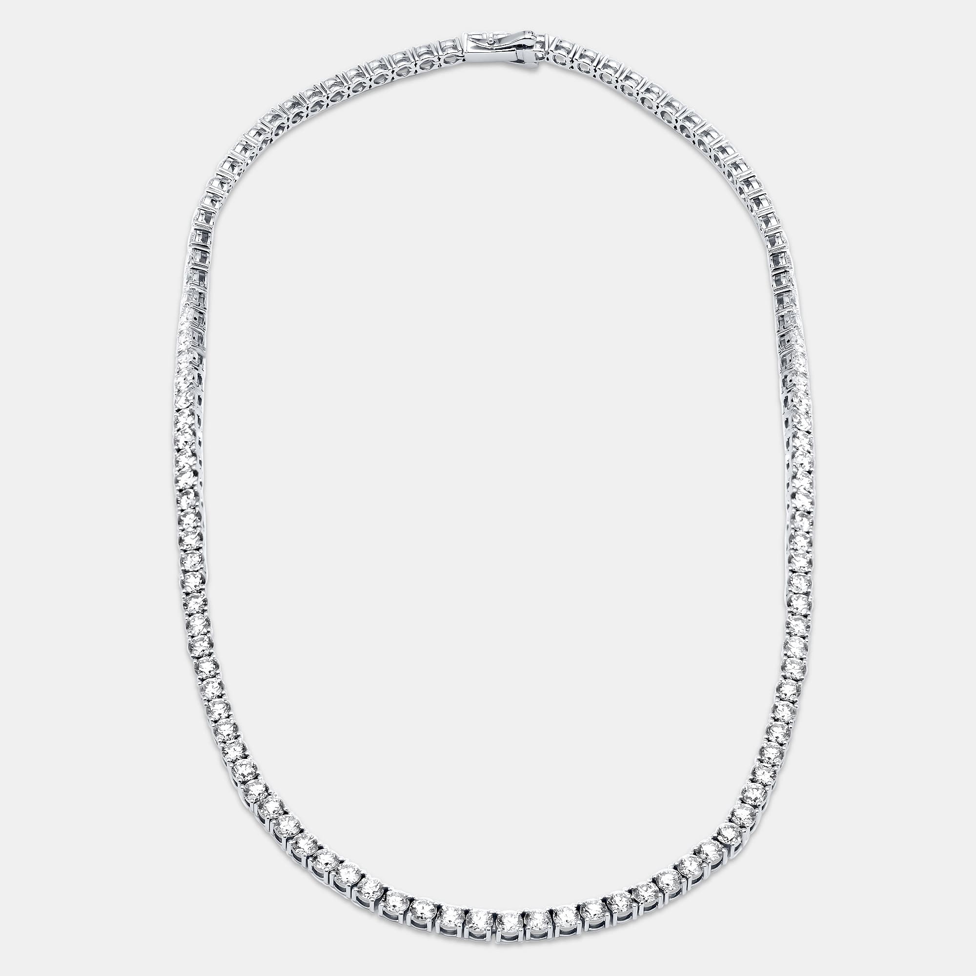 26.00 cts Round Lab Grown Diamonds 18k White Gold Tennis Necklace