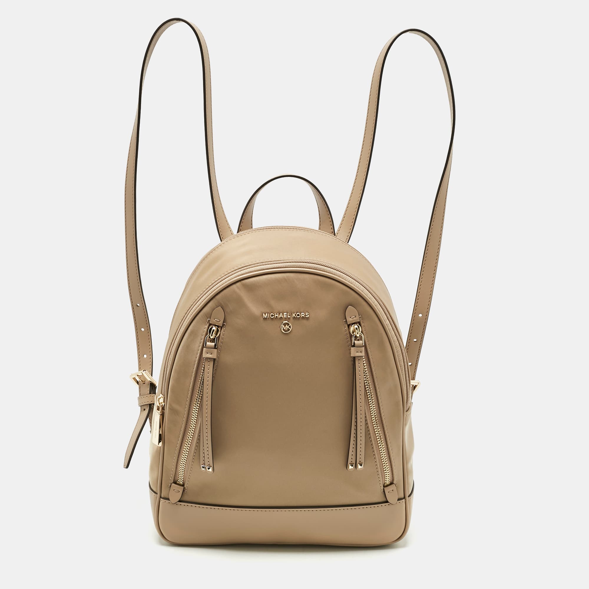 Michael Kors Brooklyn Beige Leather and Nylon Backpacks