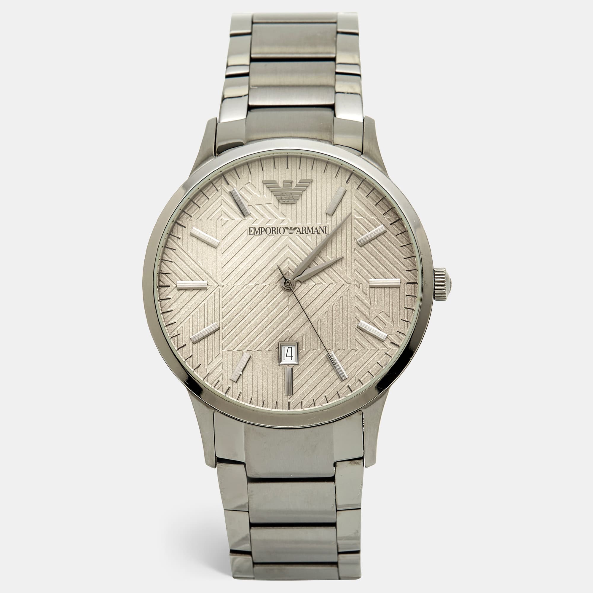 Emporio Armani Renato AR11120 Grey Dial PVD Coated Stainless Steel Men's Wristwatch 43 mm