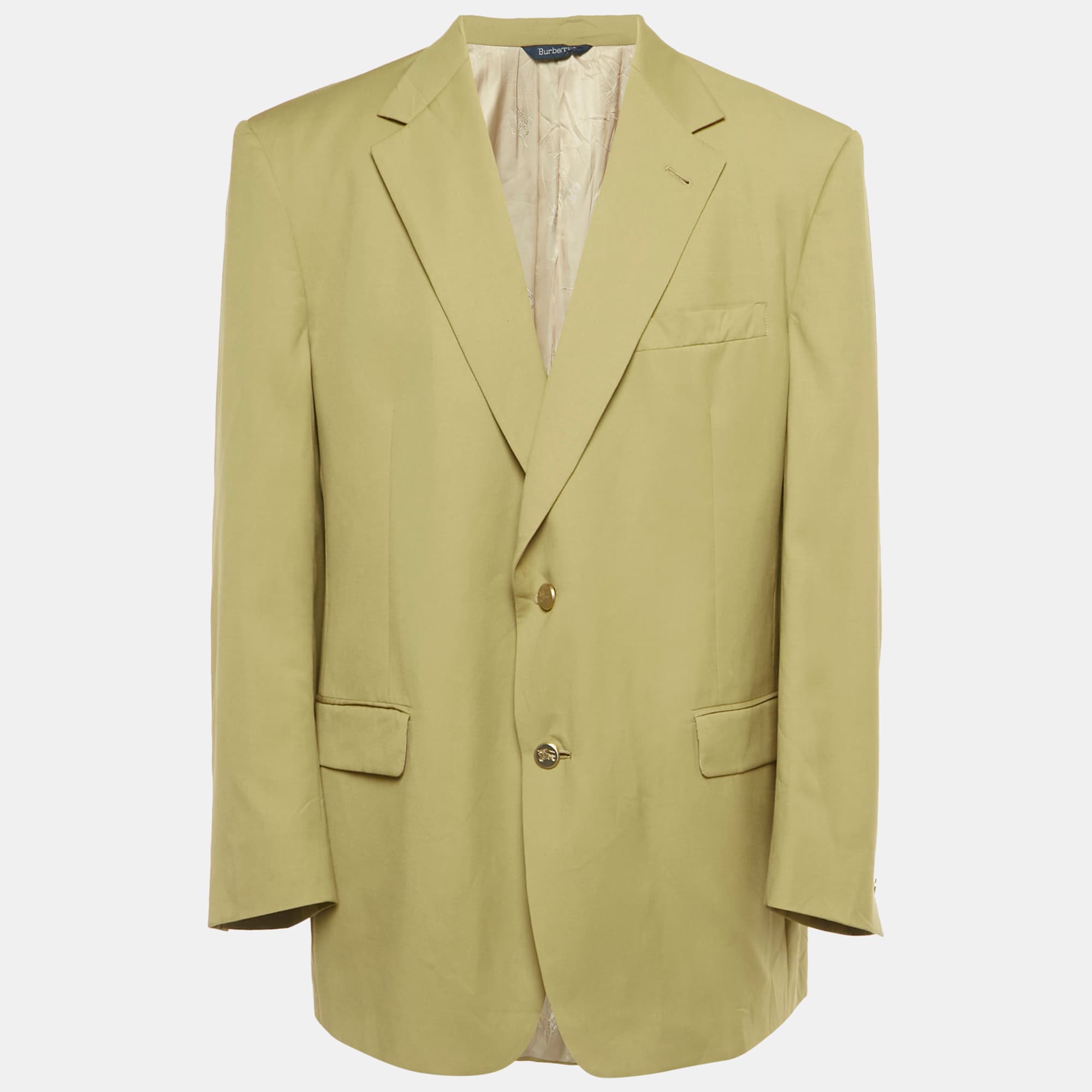 Burberry Prorsum Green Wool Single Breasted Blazer 3XL