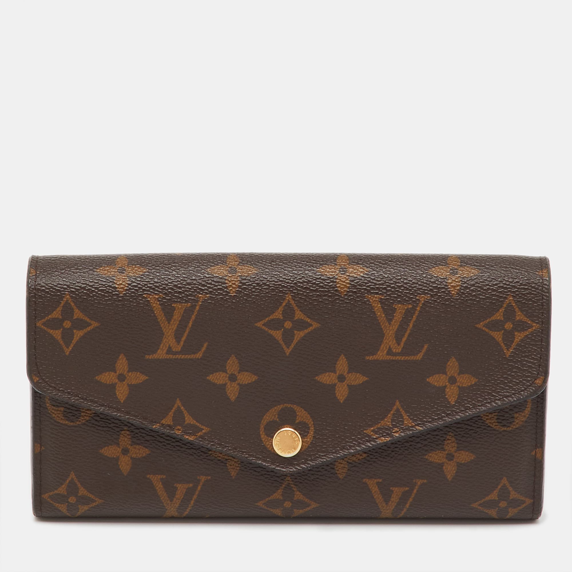 Louis Vuitton Sarah Brown Coated Canvas Continental Wallet