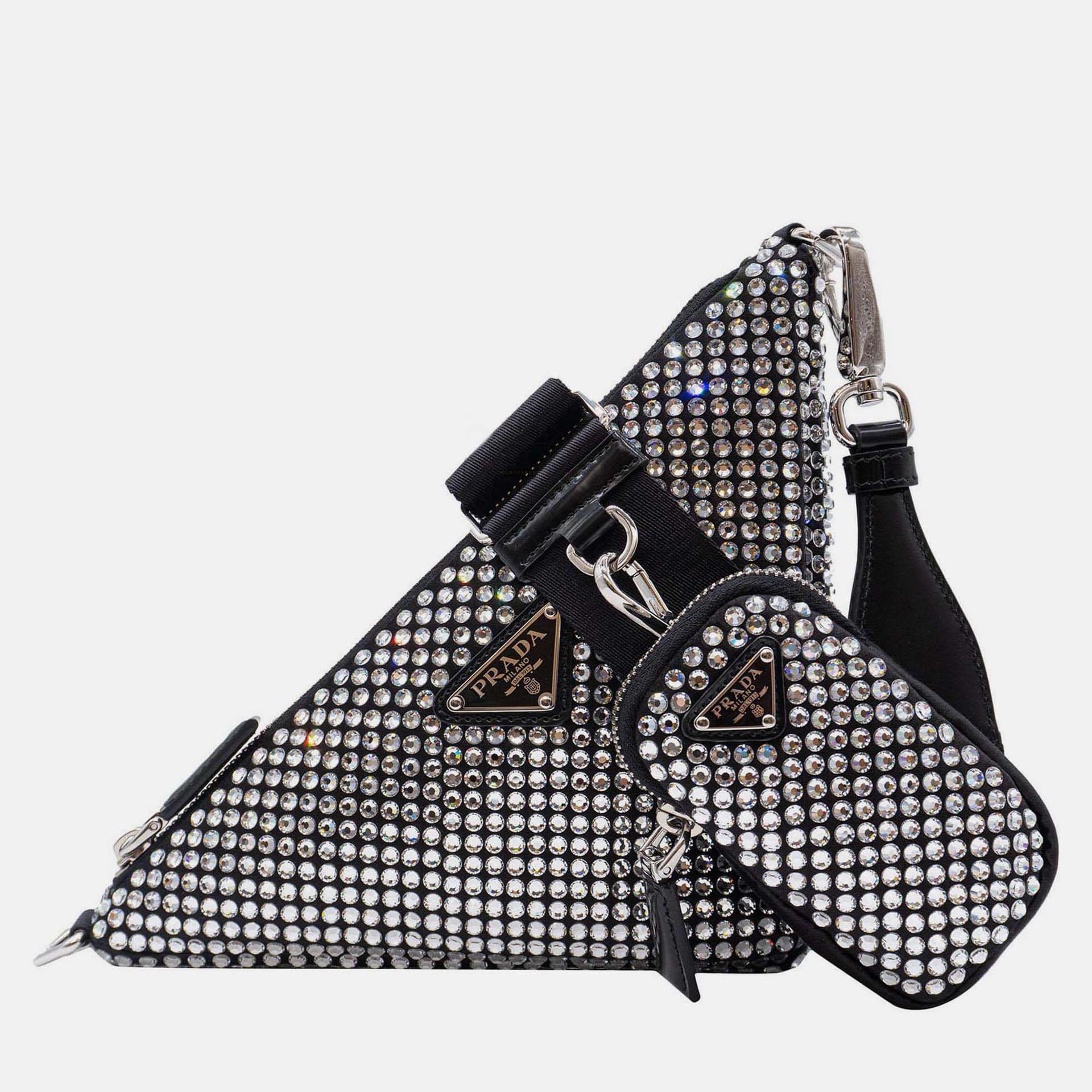 Prada Triangle Bag Crystals Black Bag